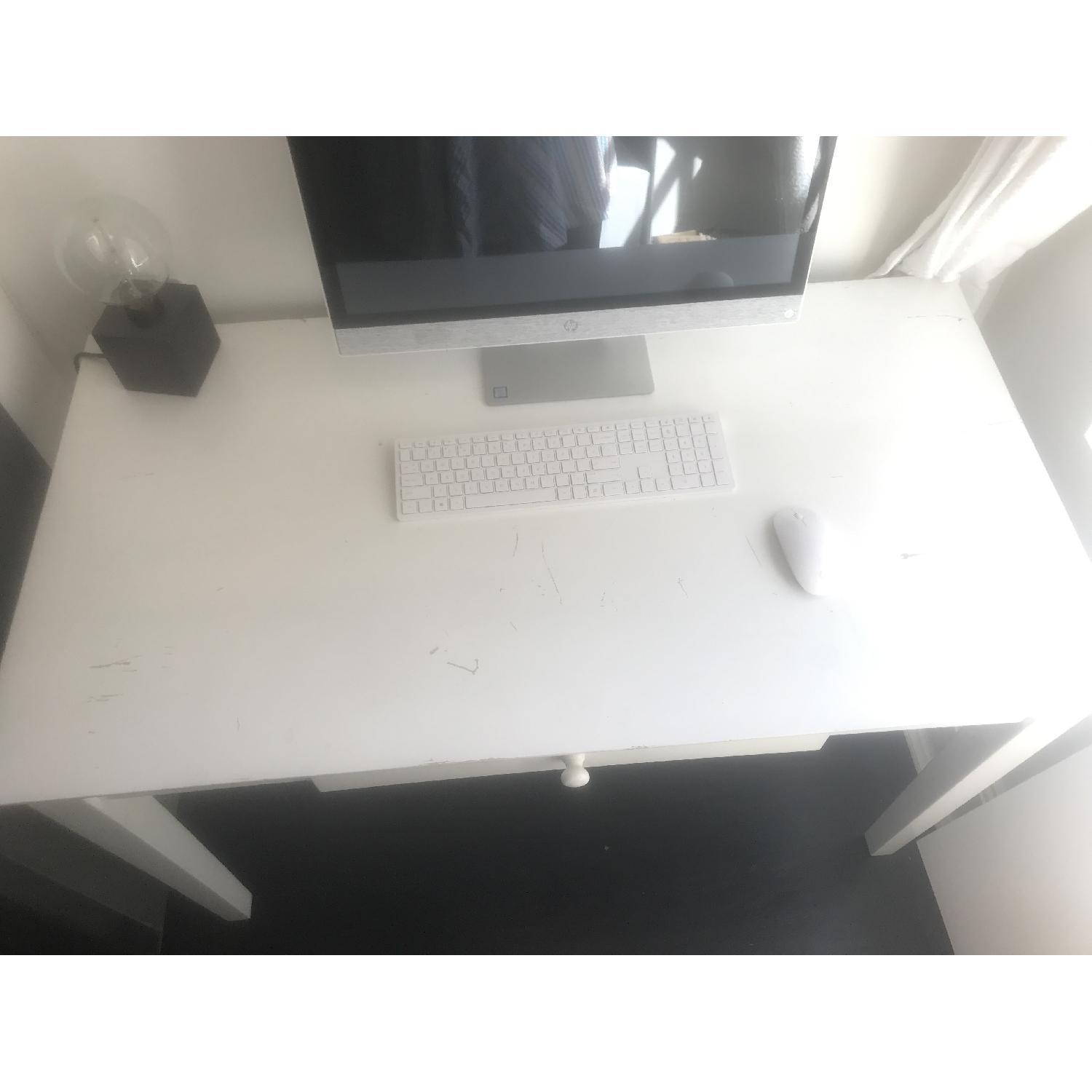 White Desk w/ Drawer - image-2