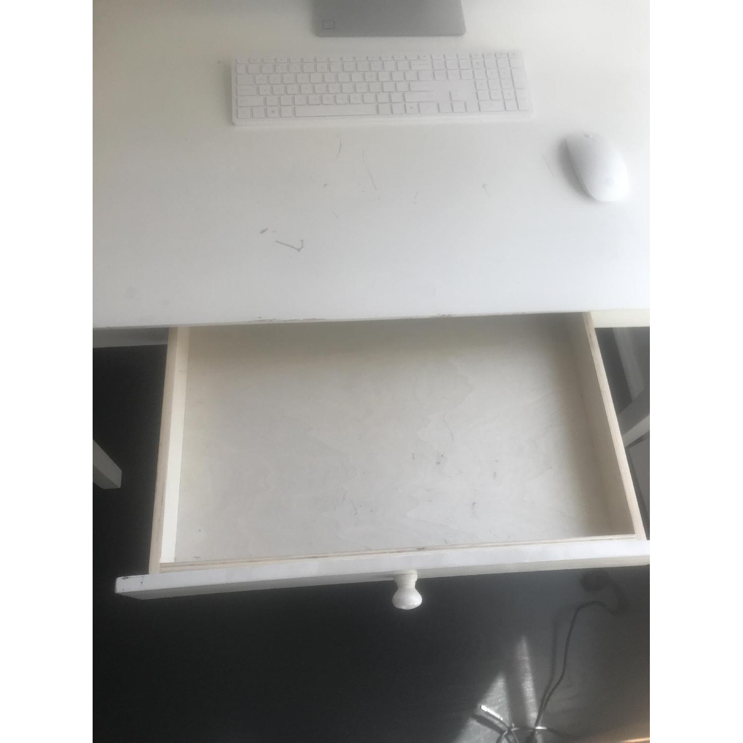 White Desk w/ Drawer - image-3