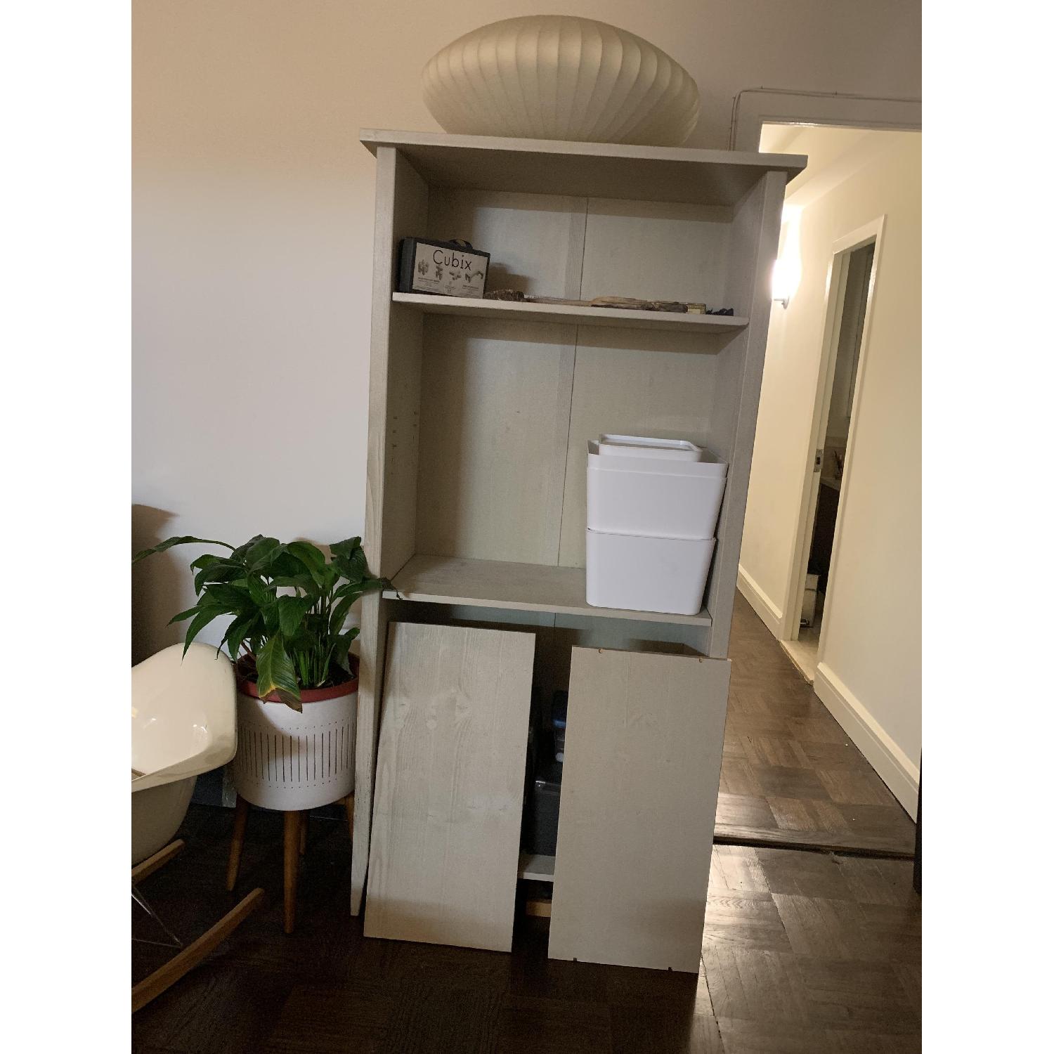 Ikea Light Grey-Wash Bookcase - image-1