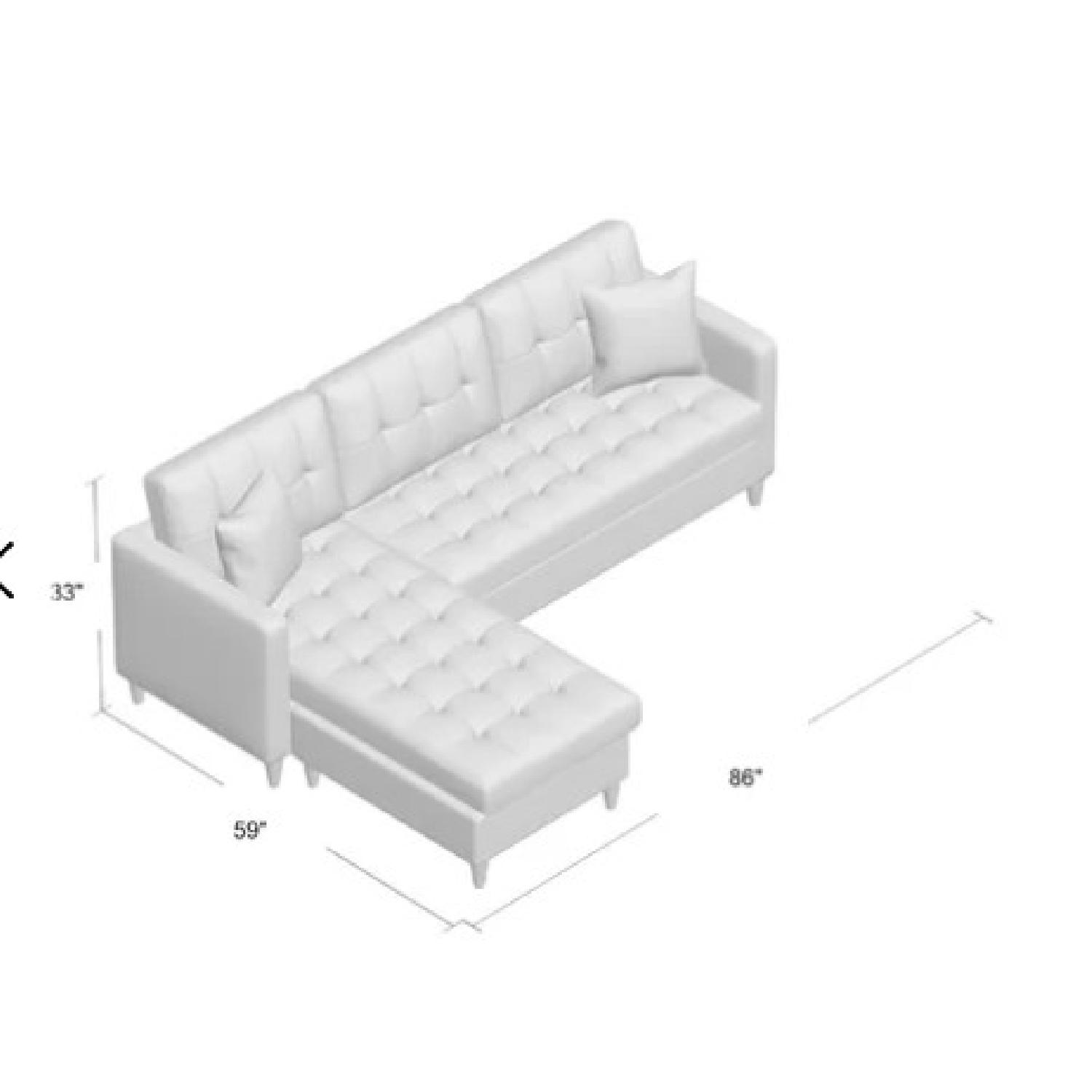 Ebern Designs Grey Linen 2-Piece Reversible Sectional Sofa - image-1