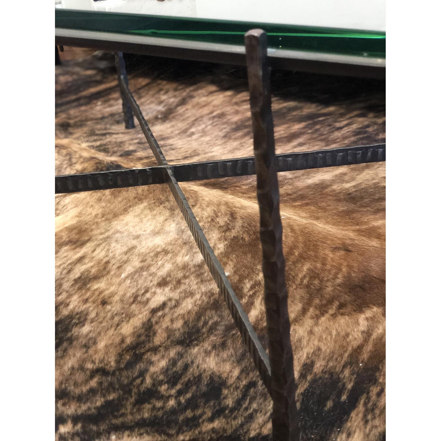 Crate & Barrel Glass & Iron Coffee Table - image-2