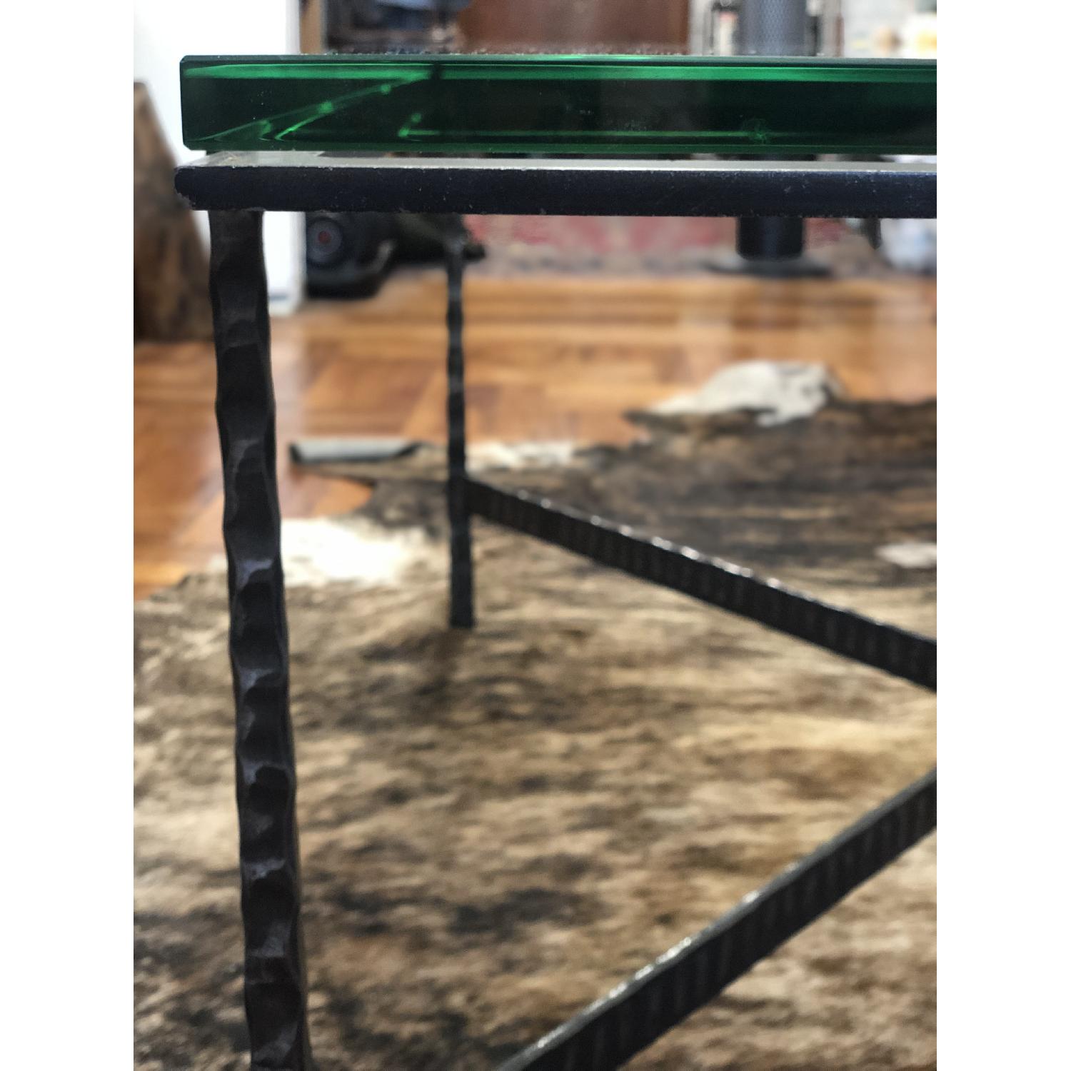 Crate & Barrel Glass & Iron Coffee Table - image-4