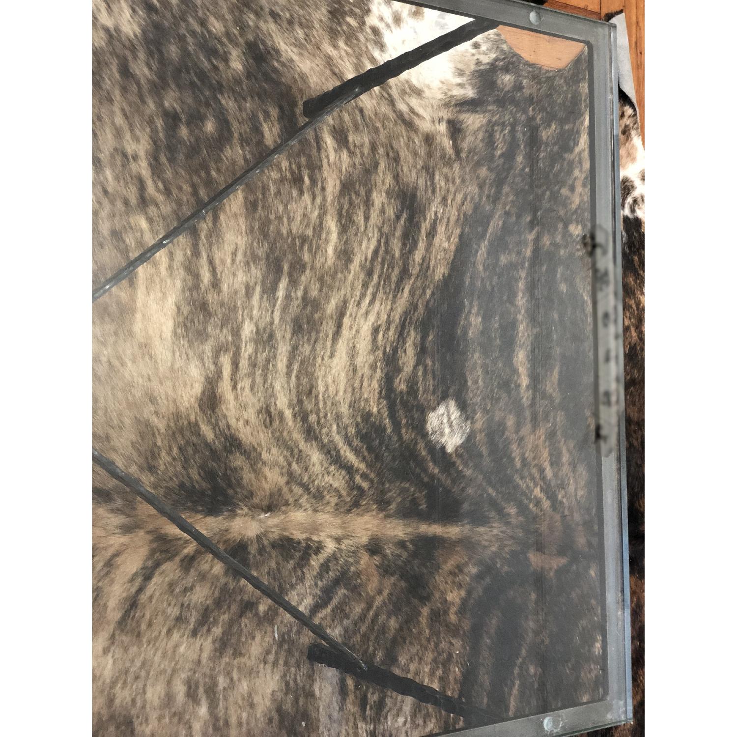 Crate & Barrel Glass & Iron Coffee Table - image-5