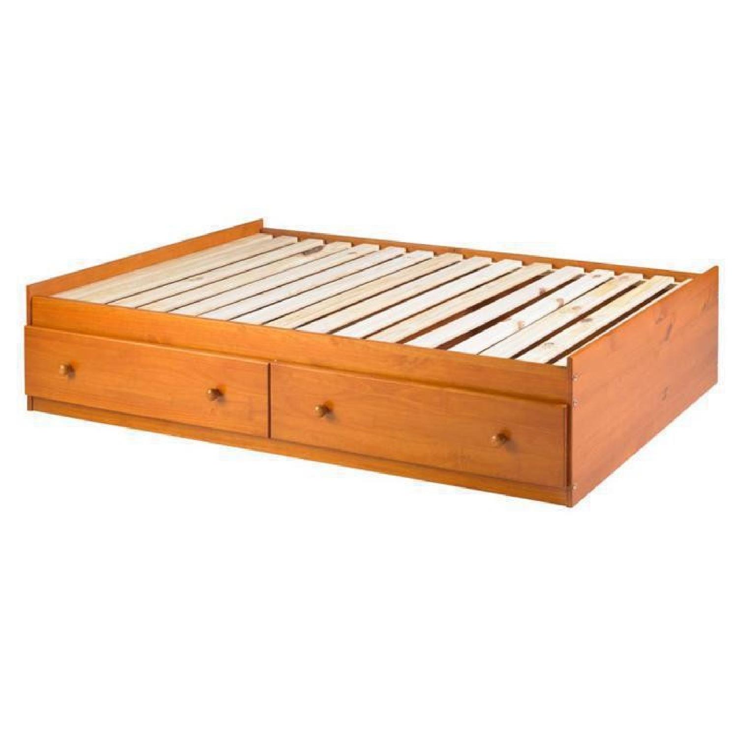 Full Size Solid Wood Bed In Mahogany W Storage Drawers Aptdeco