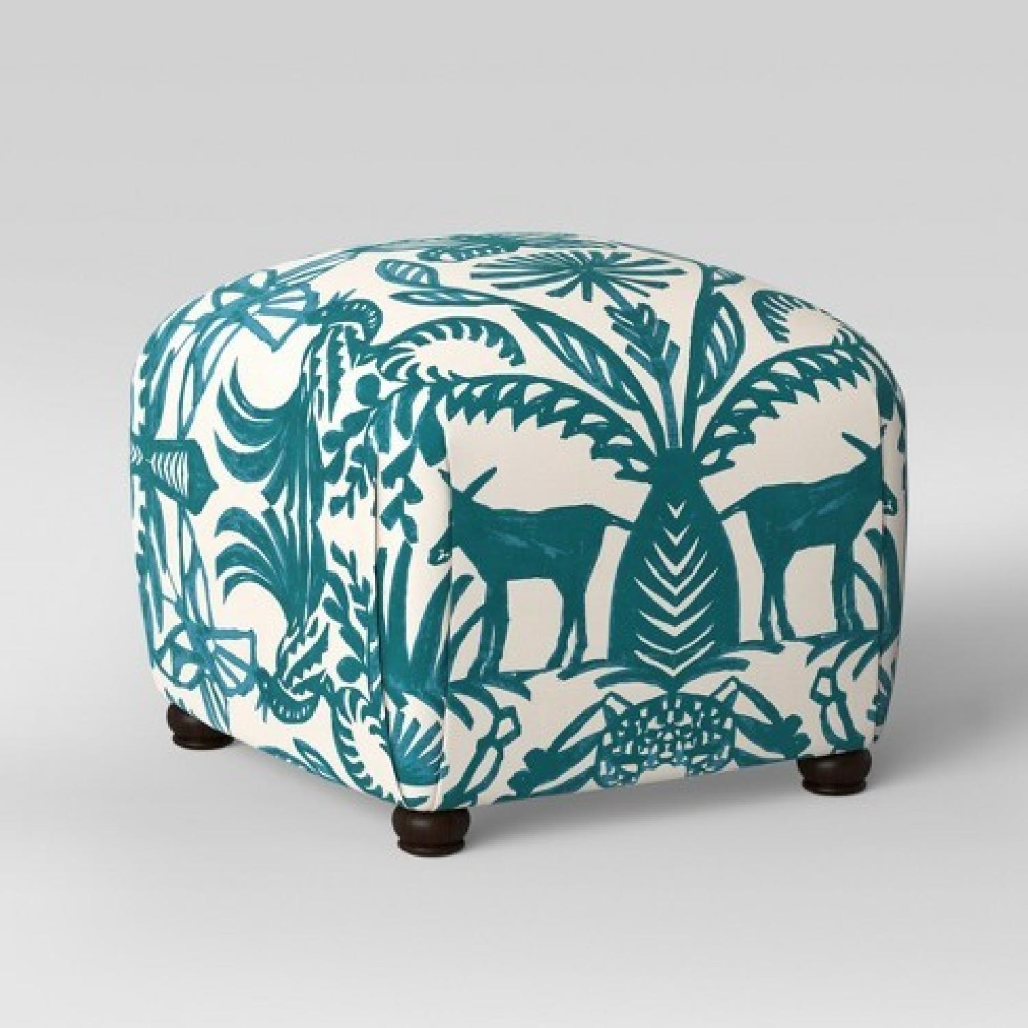 Target Opalhouse Accent Chair & Ottoman in Teal Animal Print AptDeco