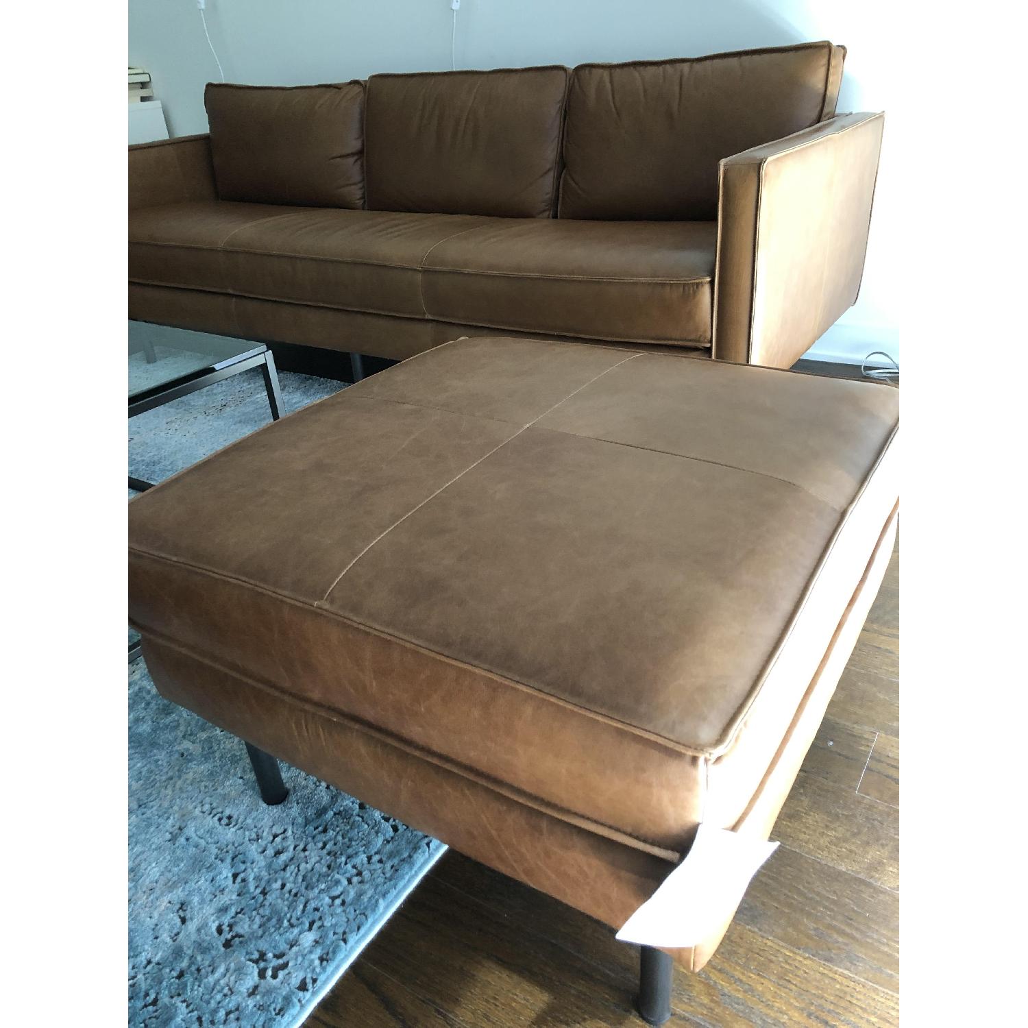 West Elm Axel Leather 2Piece Sectional Sofa AptDeco