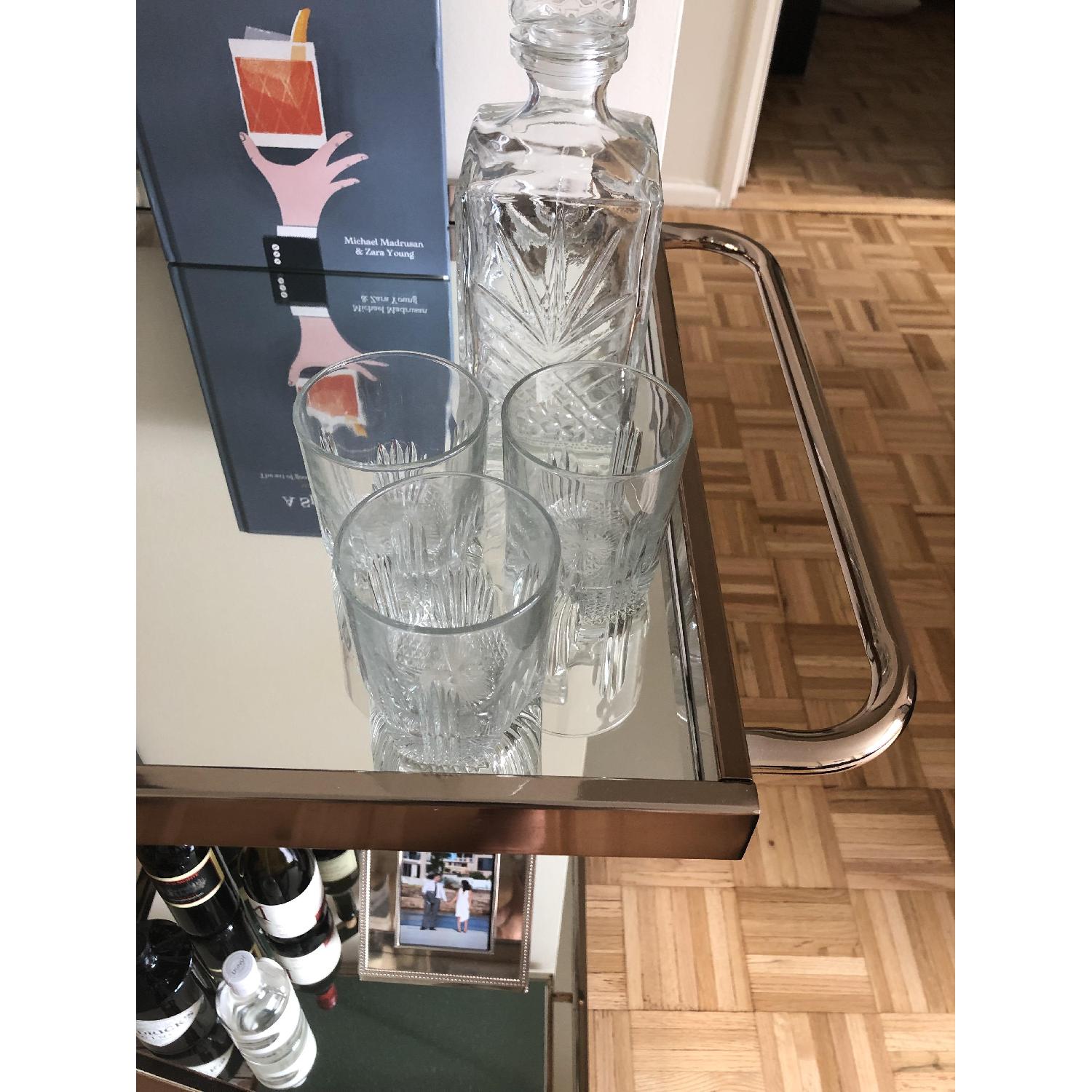Gold Z Frame Bar Cart - image-4