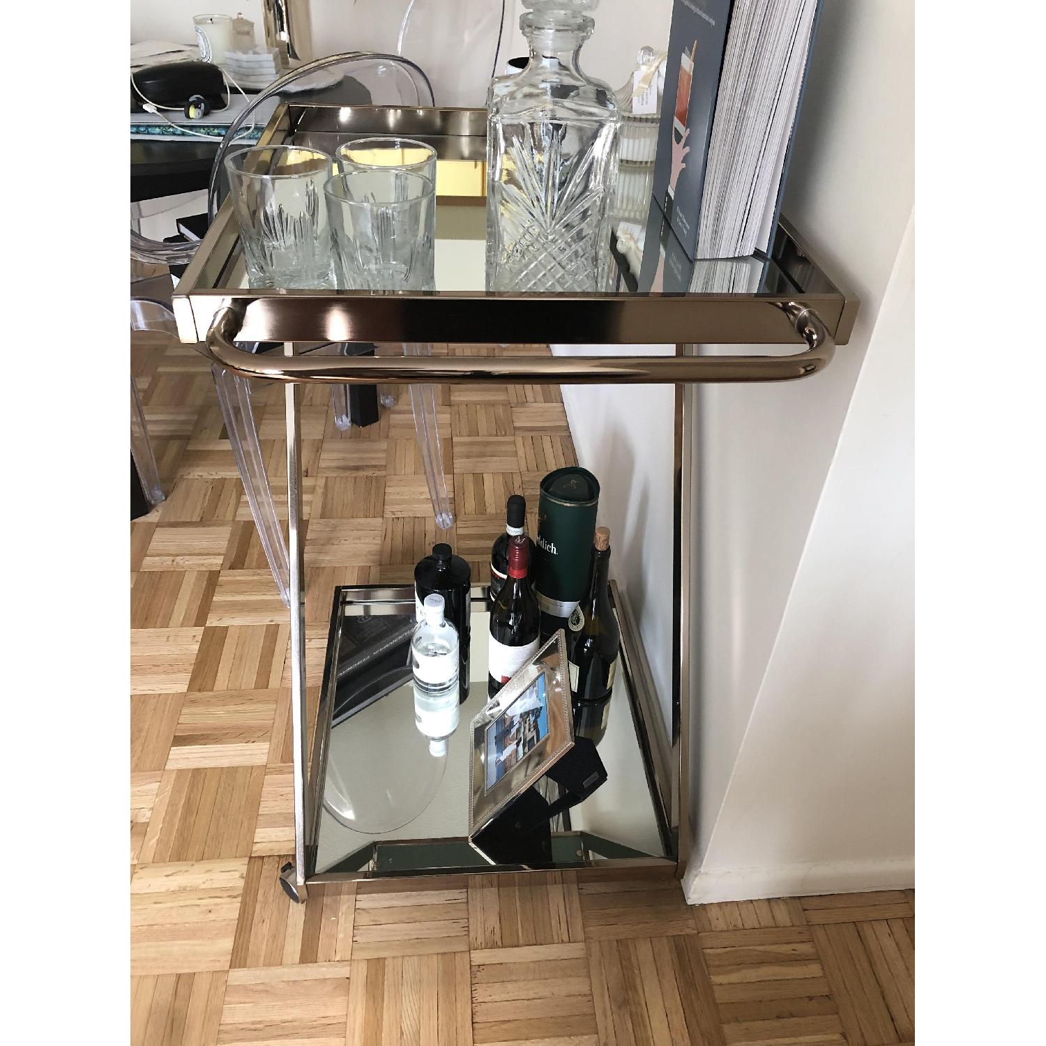 Gold Z Frame Bar Cart - image-5