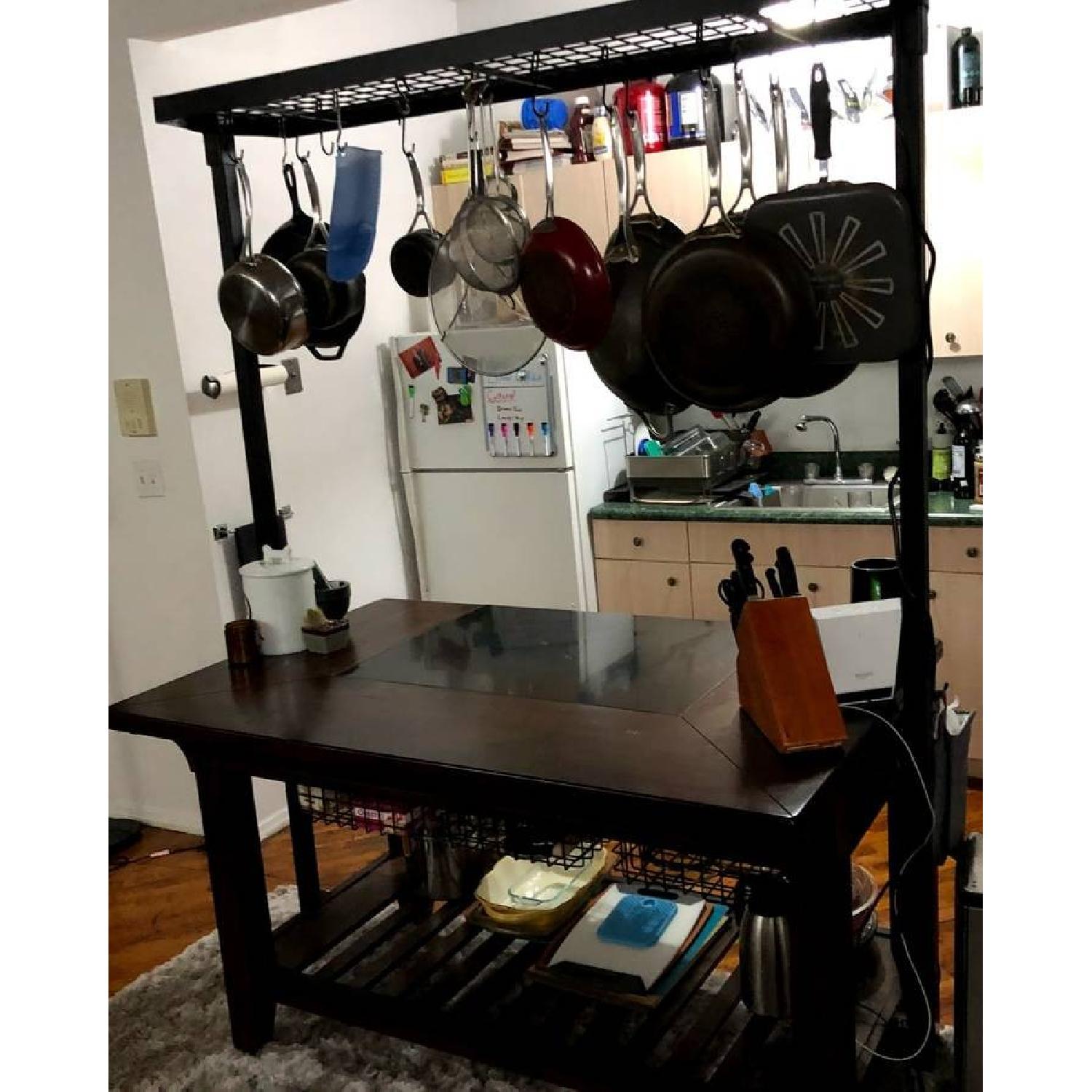 Birch Lane Earline Kitchen Island w/ Hanging Pot Rack - image-3
