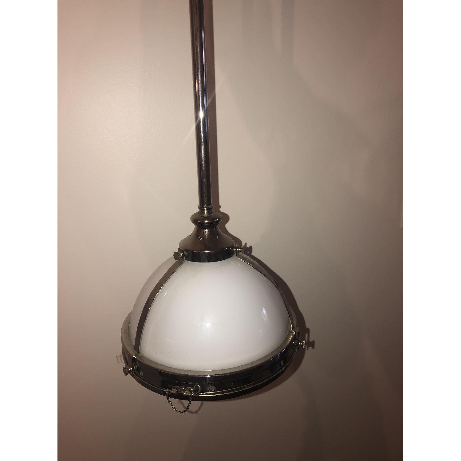Pottery Barn Milk Glass Pendant - image-2