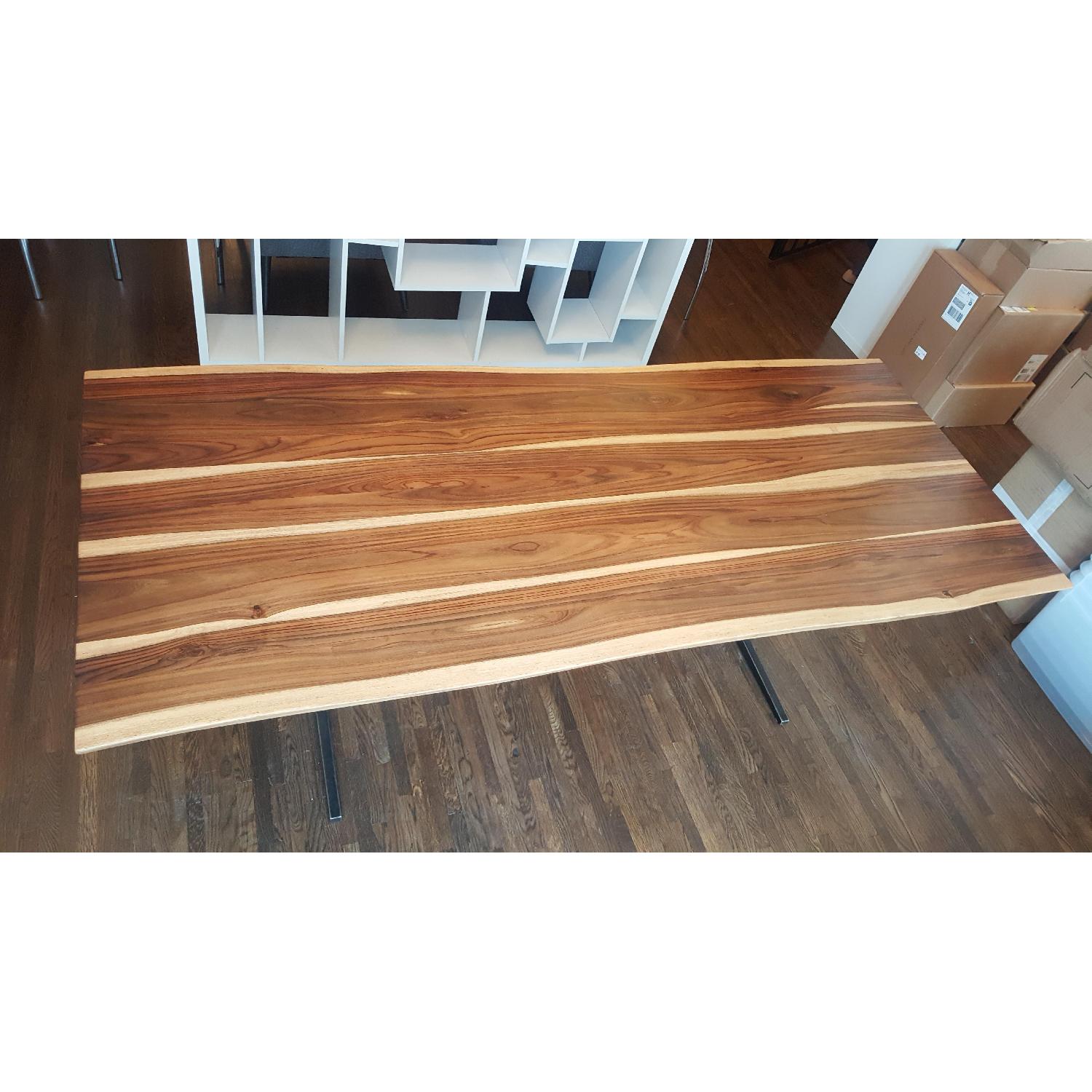 Modern Dining Table w/ Solid Wood Live Edge Top & Metal Legs - image-2