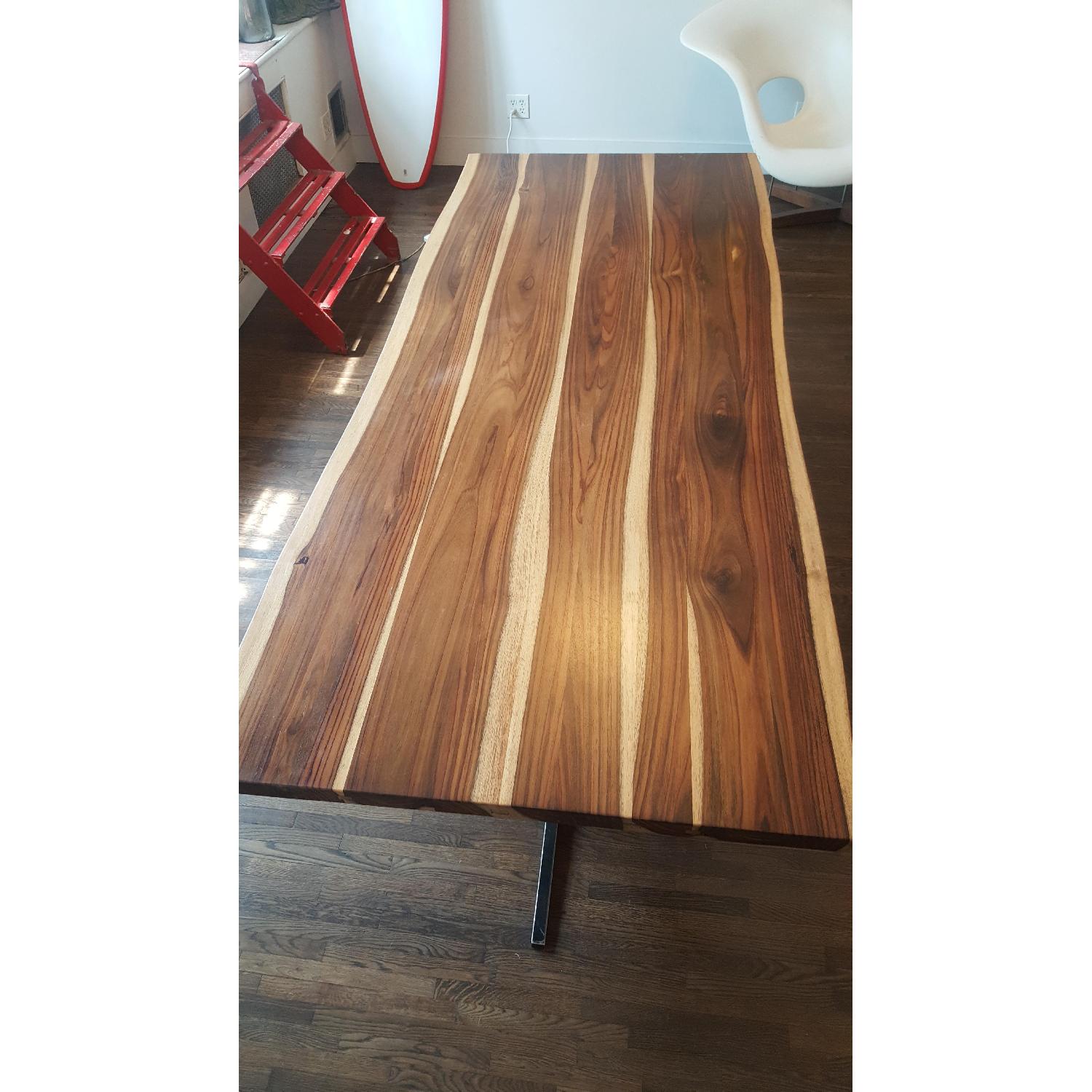 Modern Dining Table w/ Solid Wood Live Edge Top & Metal Legs - image-3