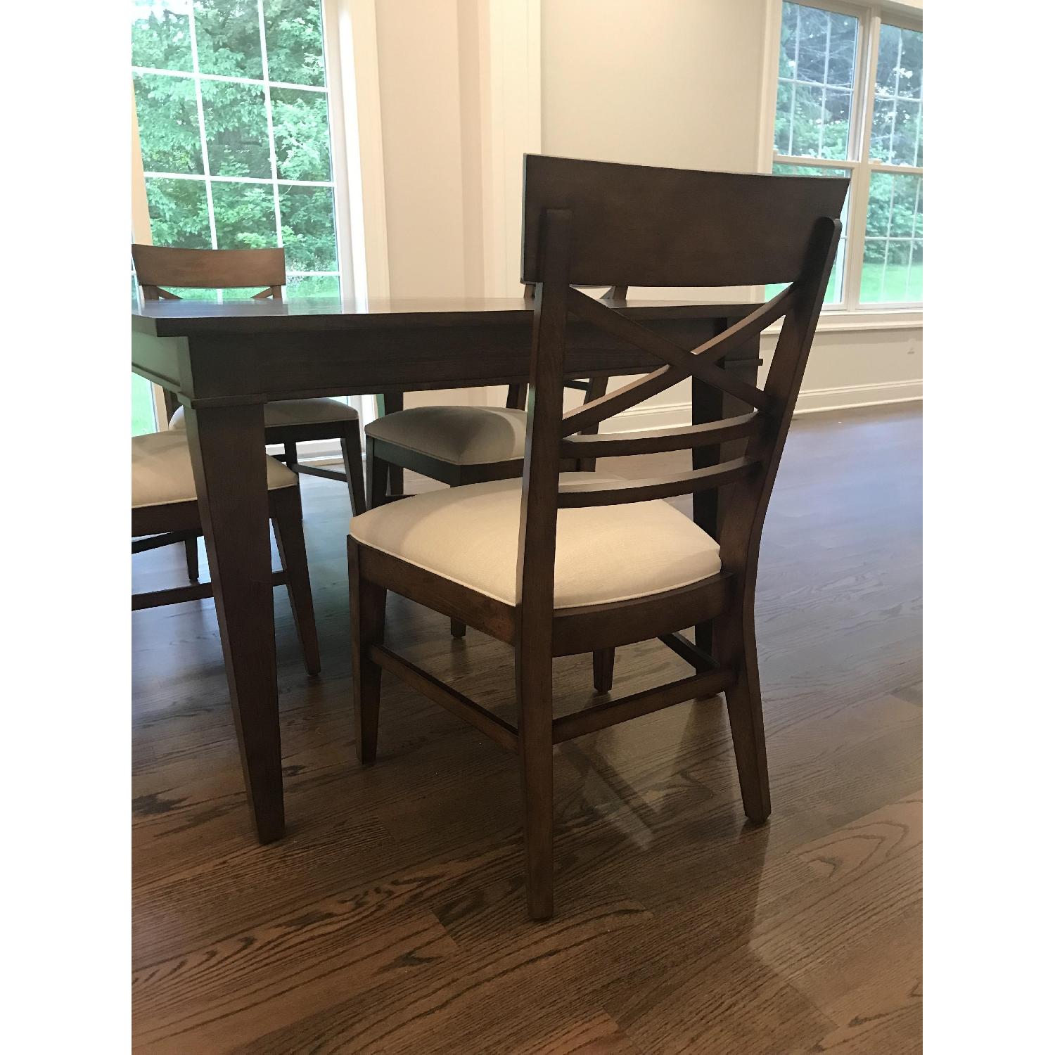 Ethan Allen Christopher Dining Table w/ 6 Custom Chairs - AptDeco