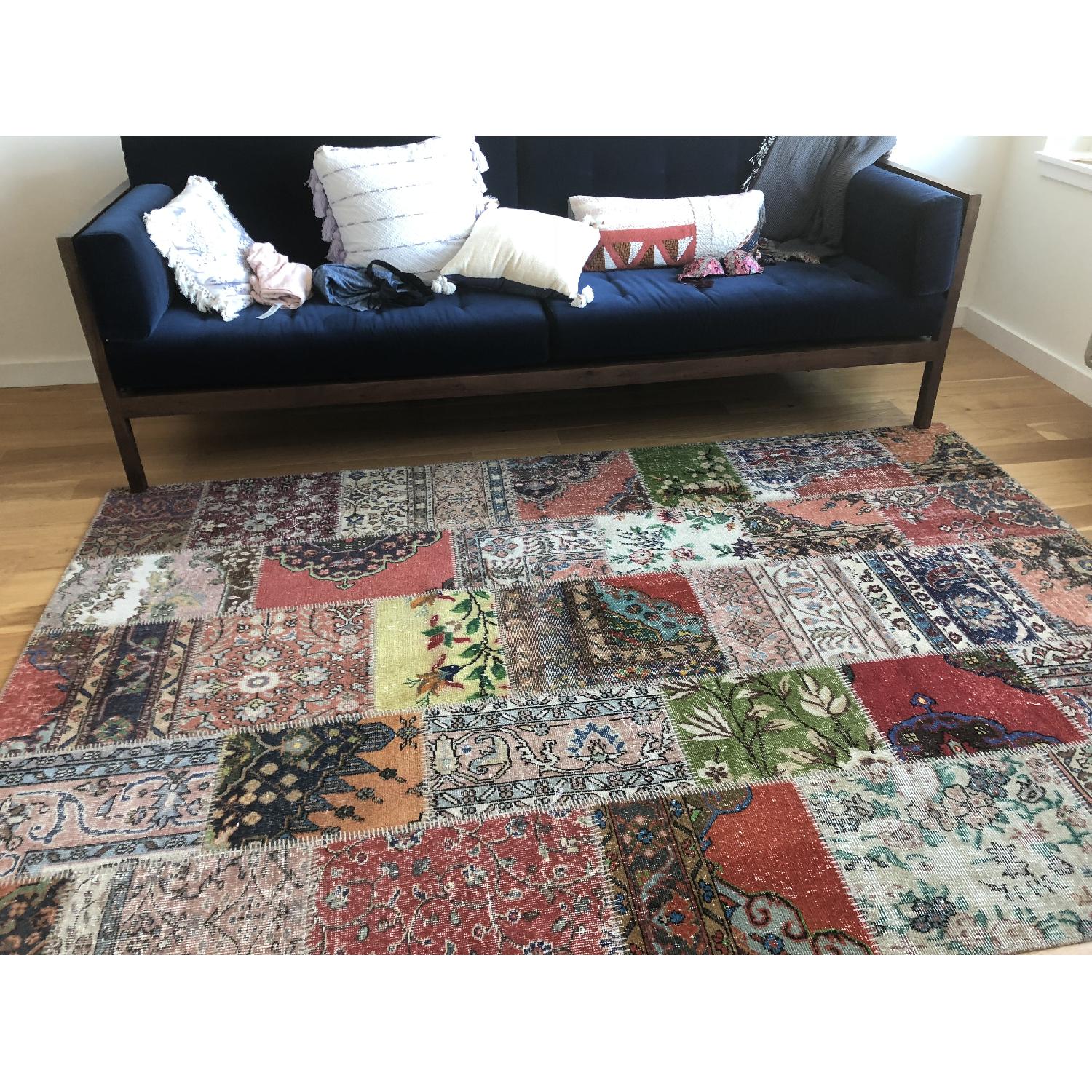 CB2 Midnight Blue Velvet Sofa - image-3