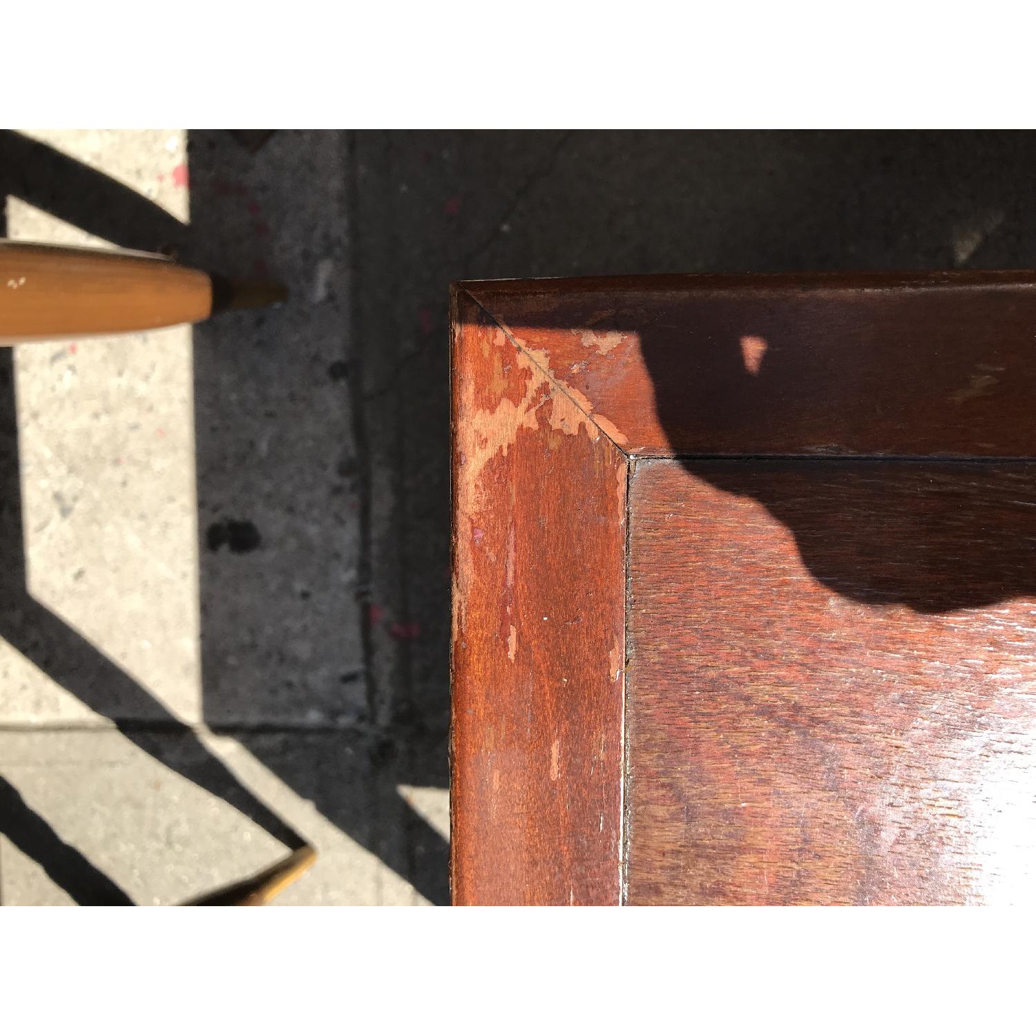 Antique Cherry Wood Leather Top Side Table - image-8