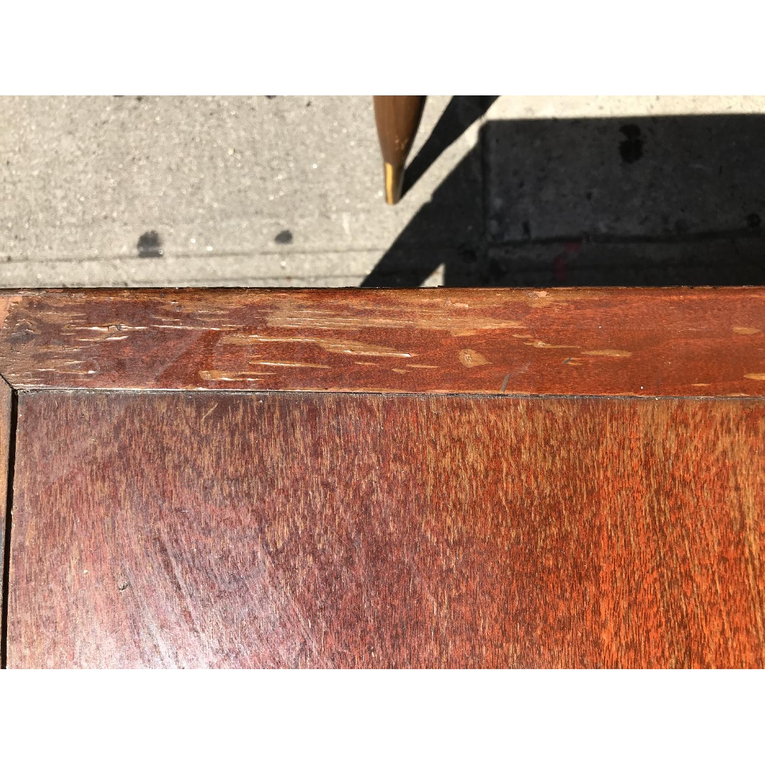 Antique Cherry Wood Leather Top Side Table - image-11