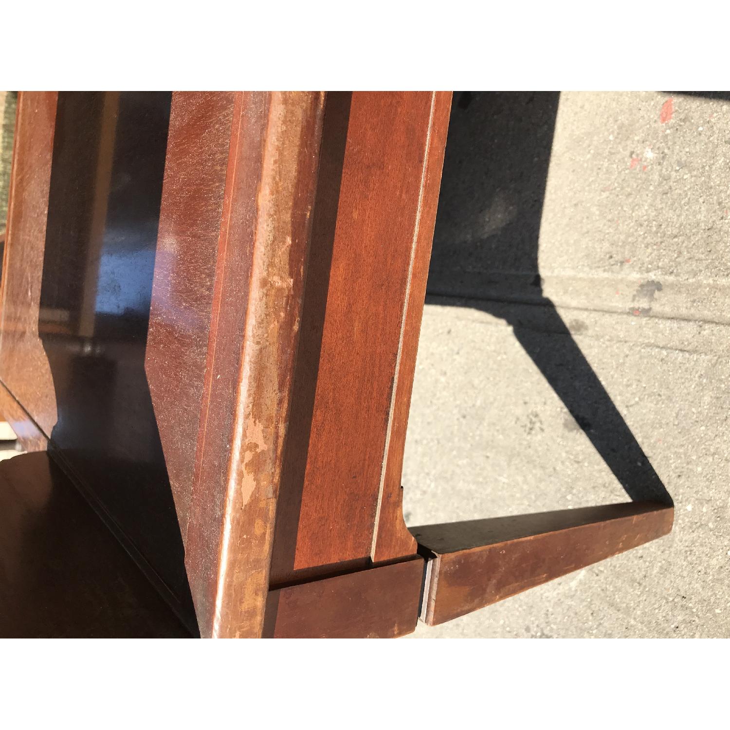 Antique Cherry Wood Leather Top Side Table - image-12