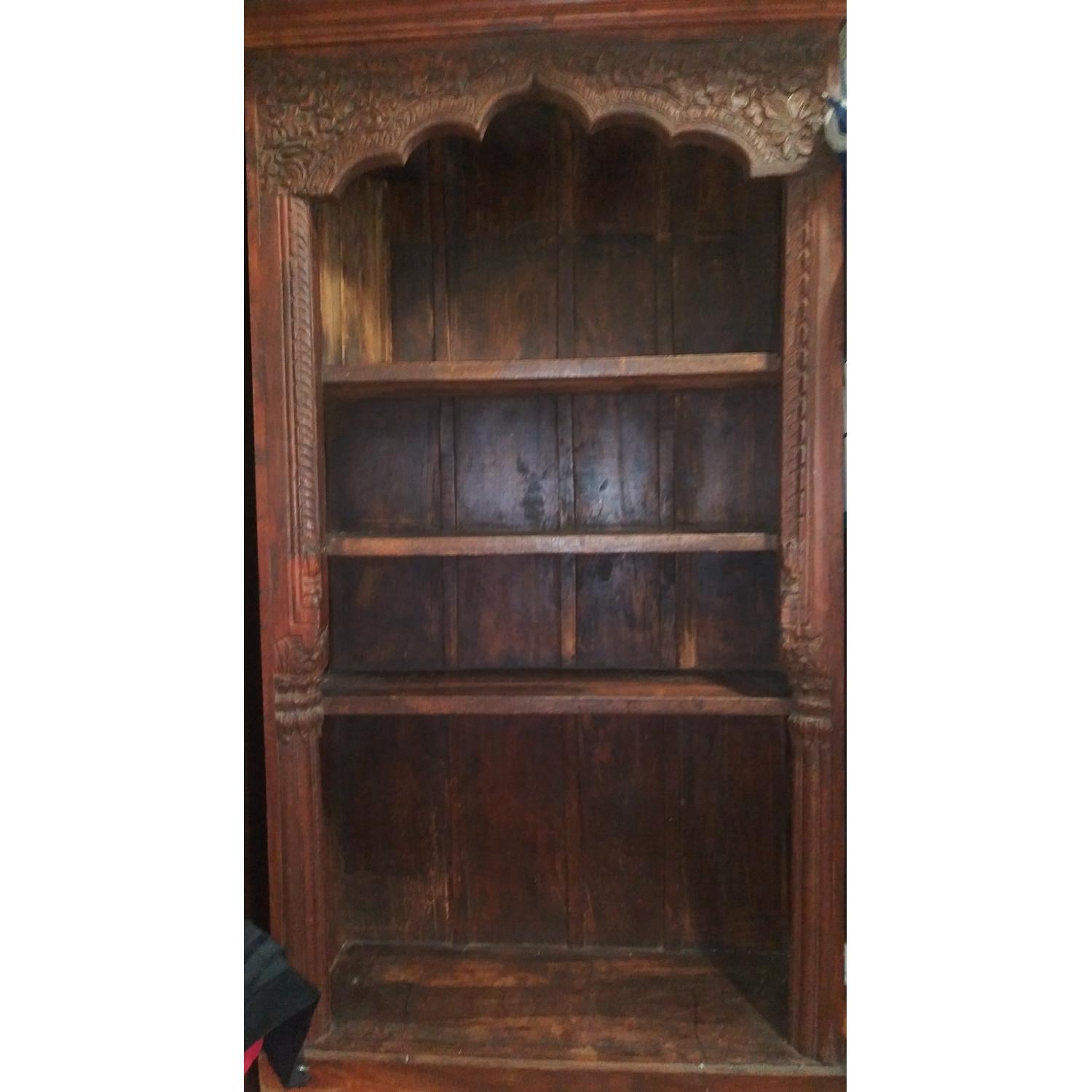 Hand Carved Wood Bookcase - image-0