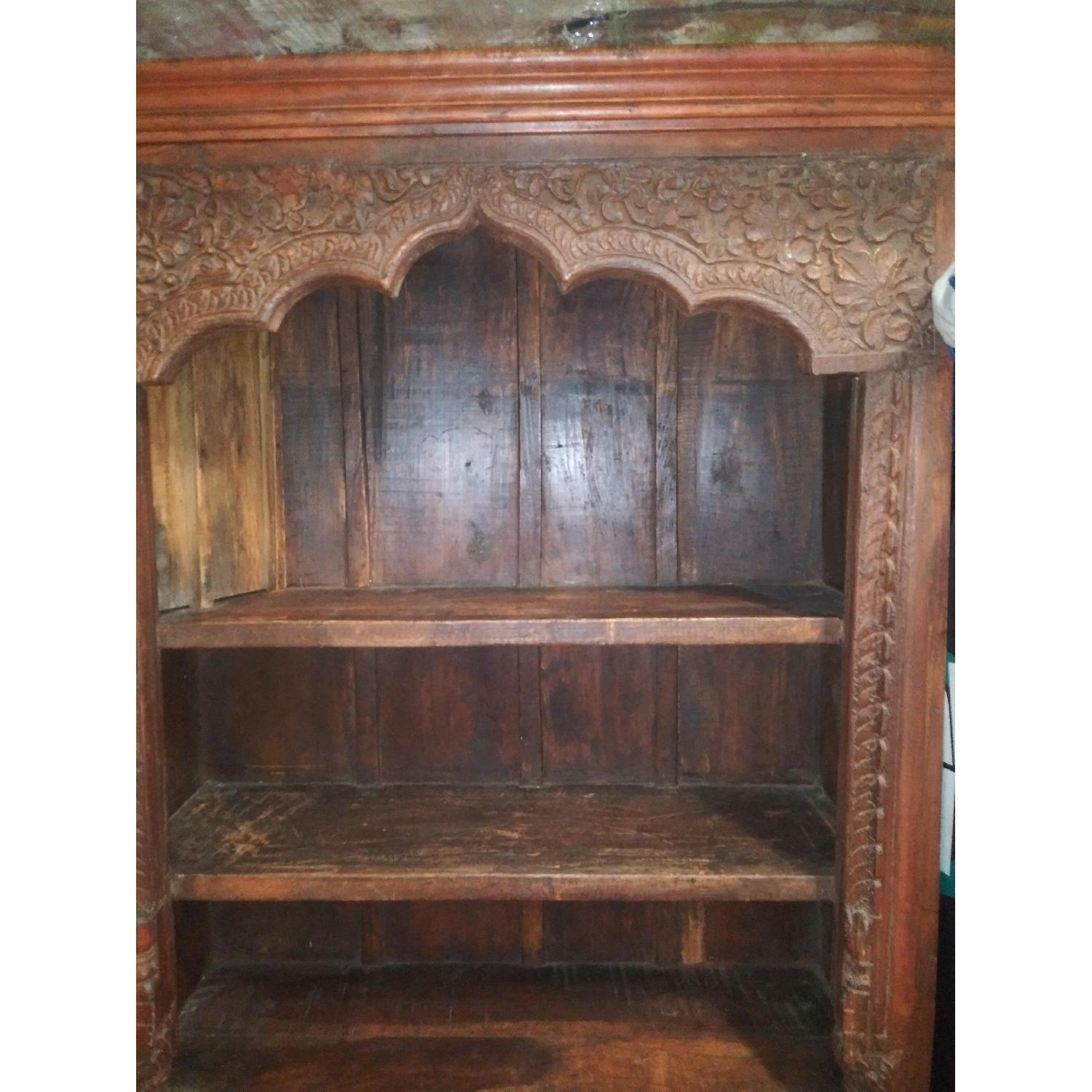 Hand Carved Wood Bookcase - image-2