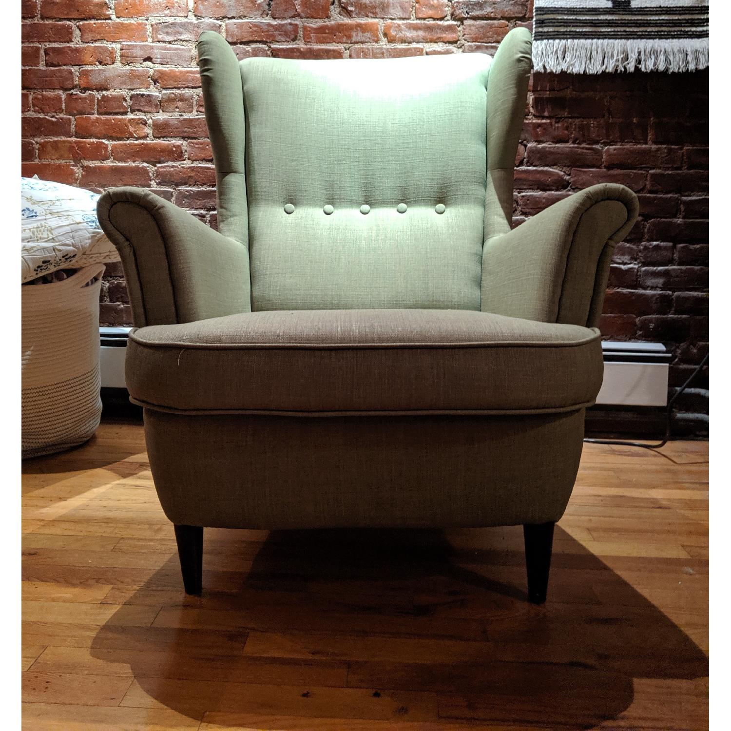 Ikea Strandmon Wing Chair & Ottoman - image-1