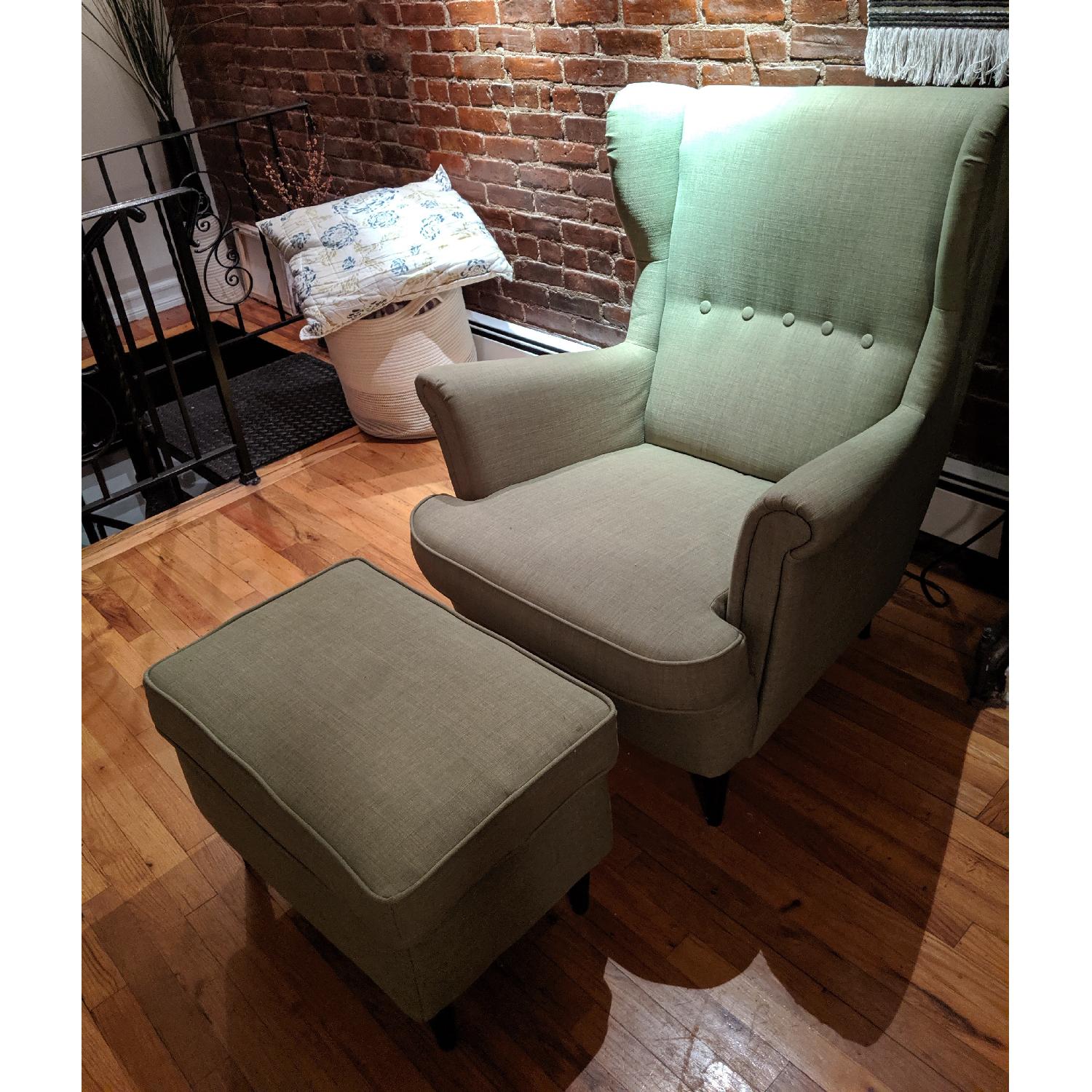 Ikea Strandmon Wing Chair & Ottoman - image-2