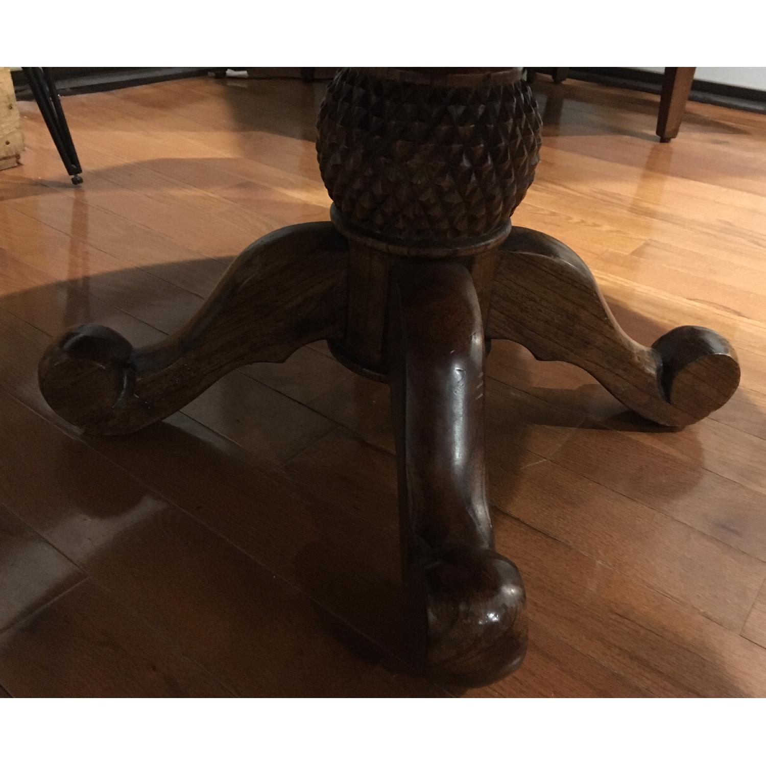Round Wood Coffee Table w/ Glass Top - image-3