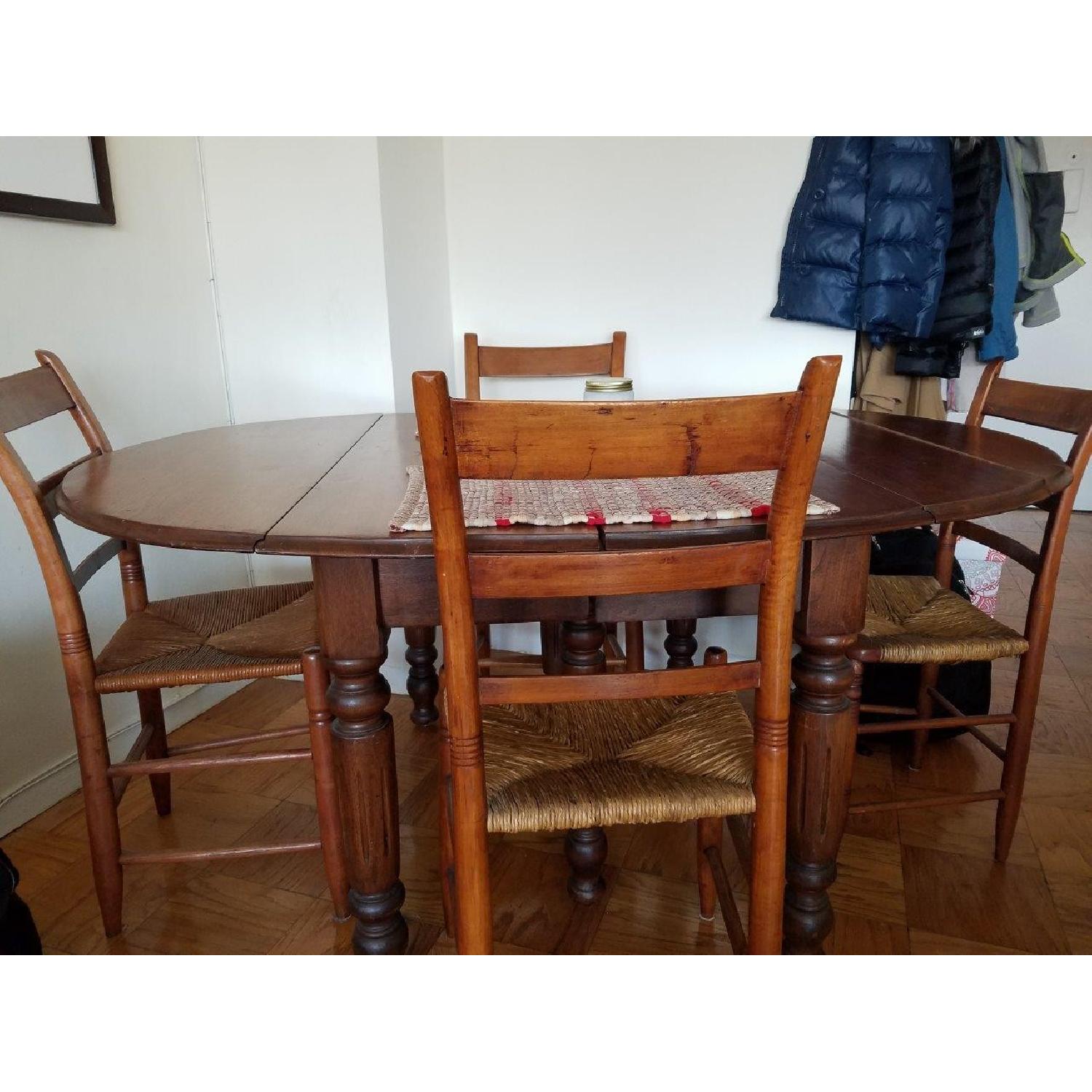 1930s Solid Wood 5-Piece Dining Set - image-1