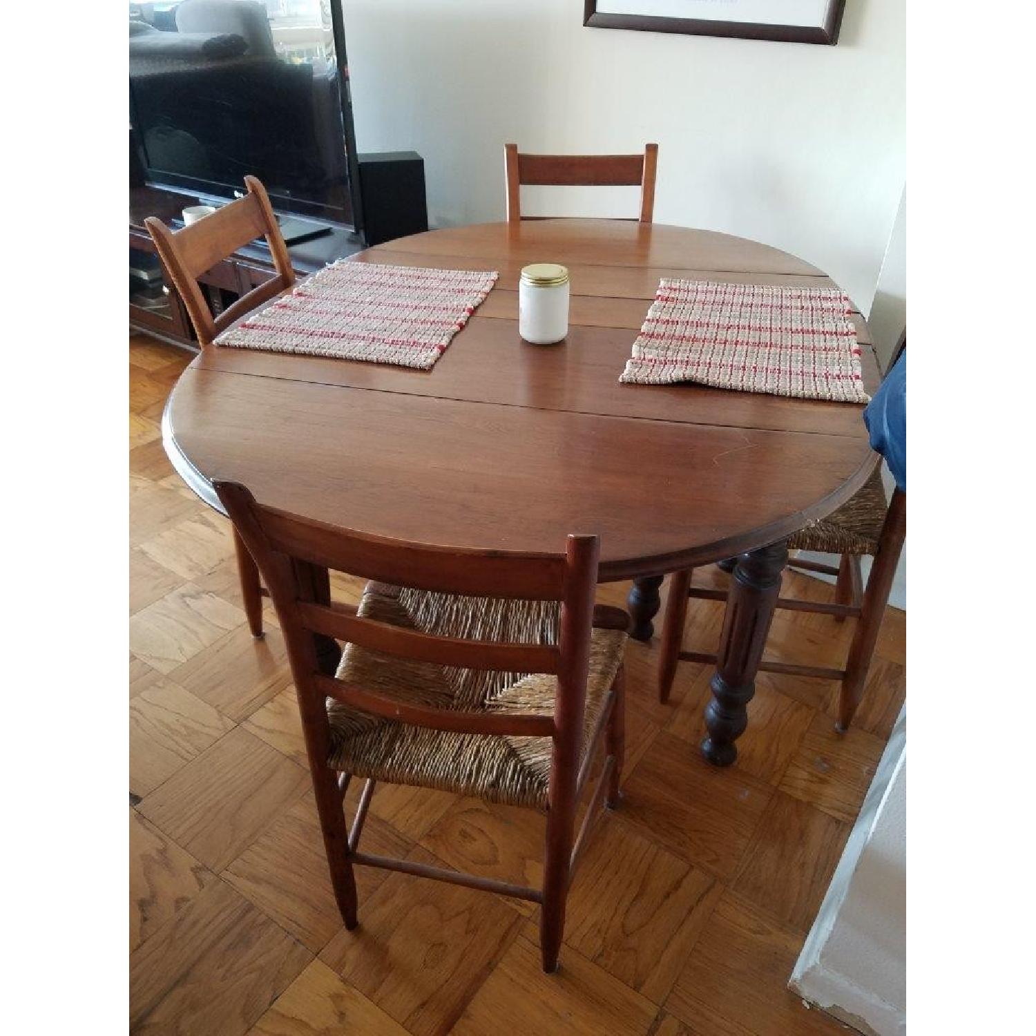 1930s Solid Wood 5-Piece Dining Set - image-2