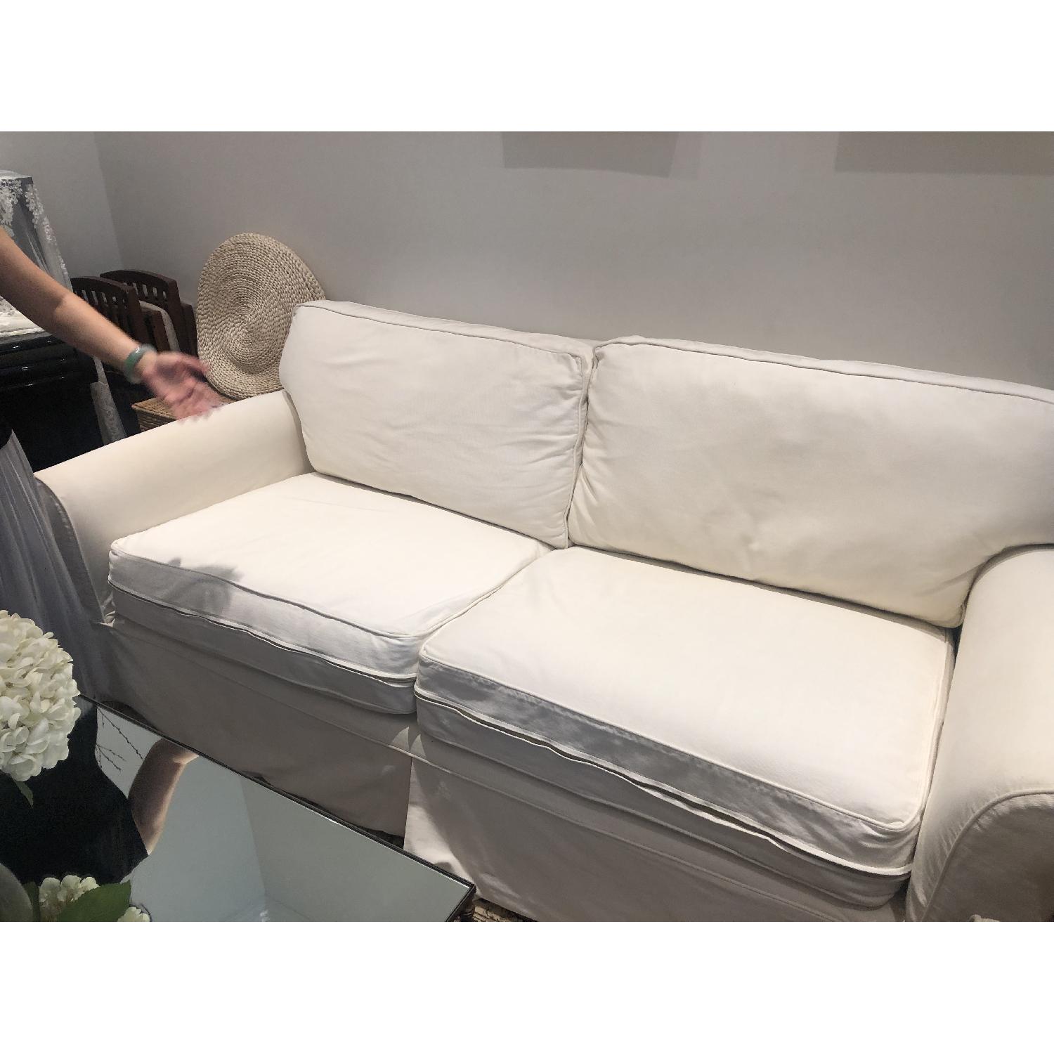 Raymour & Flanigan White Slipcover Sleeper Sofa - image-5