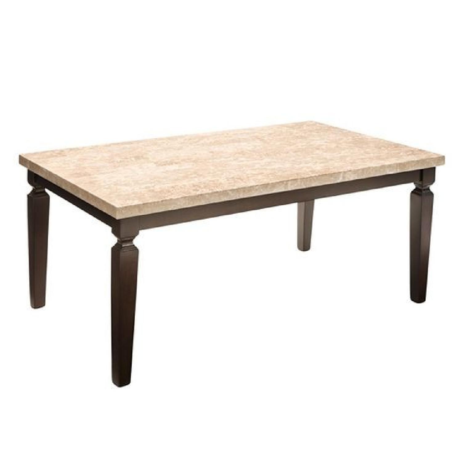 Raymour & Flanigan Marble Top Dining Table AptDeco