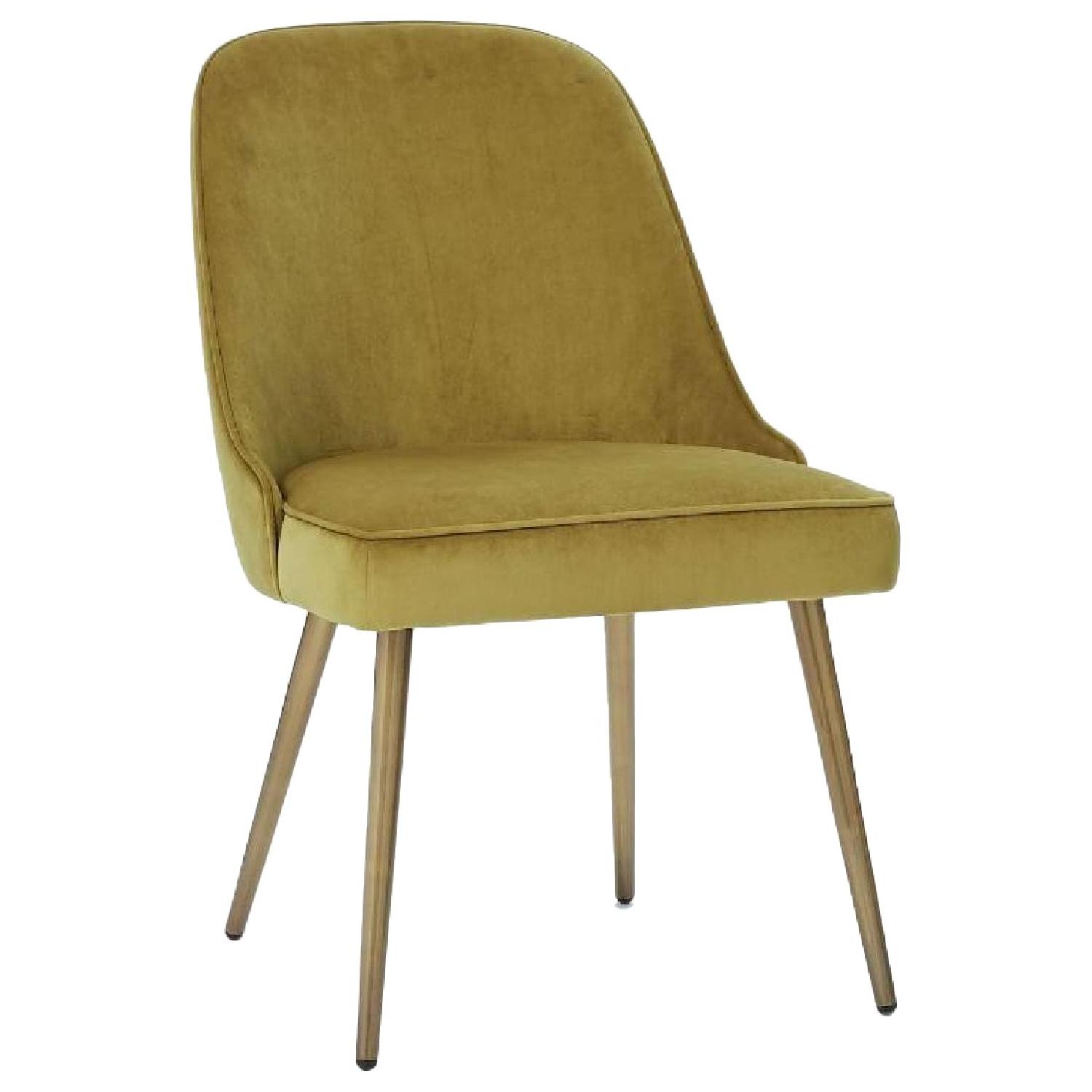 West Elm Green Velvet Dining Chairs - image-0