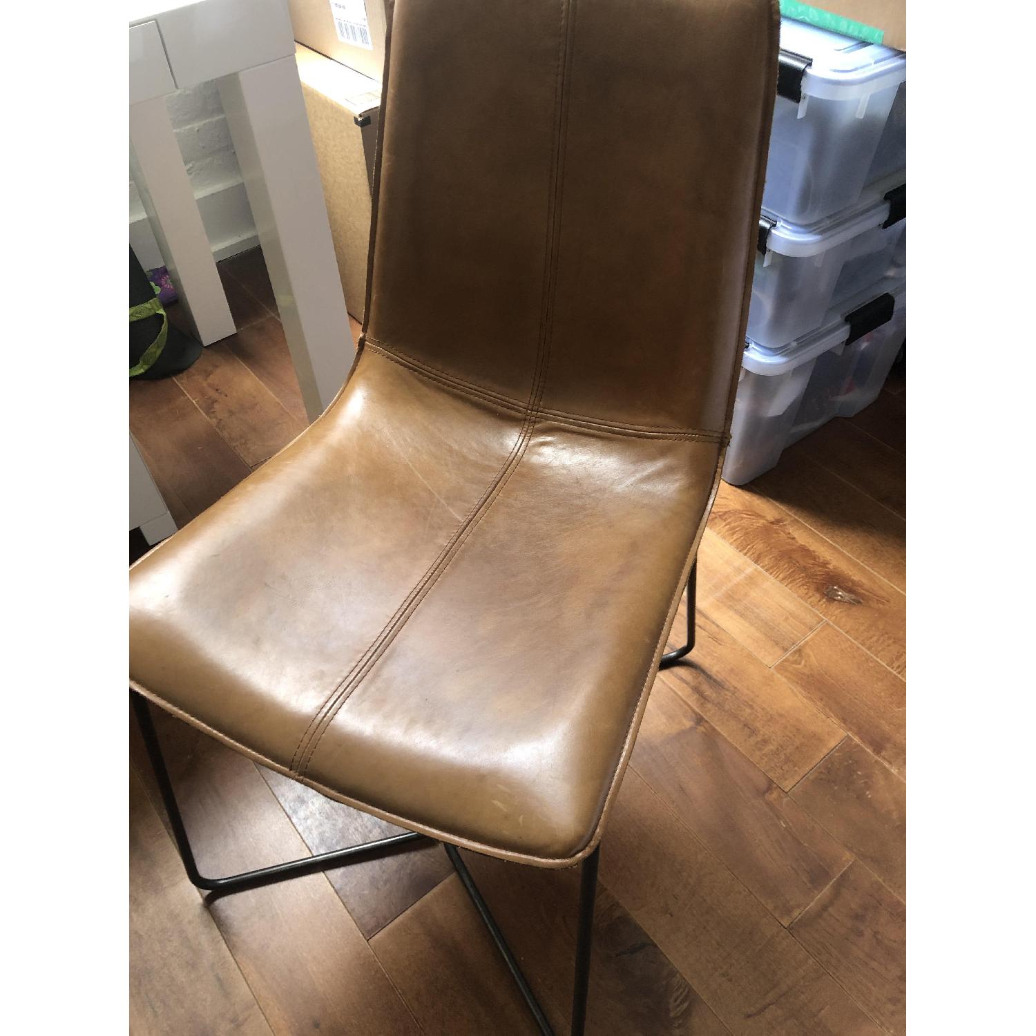 West Elm Slope Leather Chair - image-1