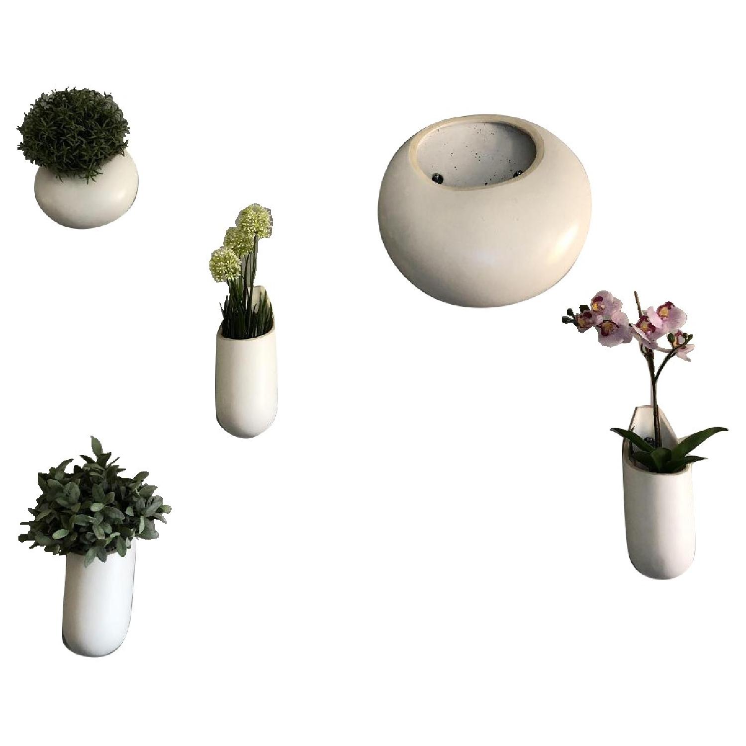 West Elm Ceramic Indoor/Outdoor Wall Planters - image-0