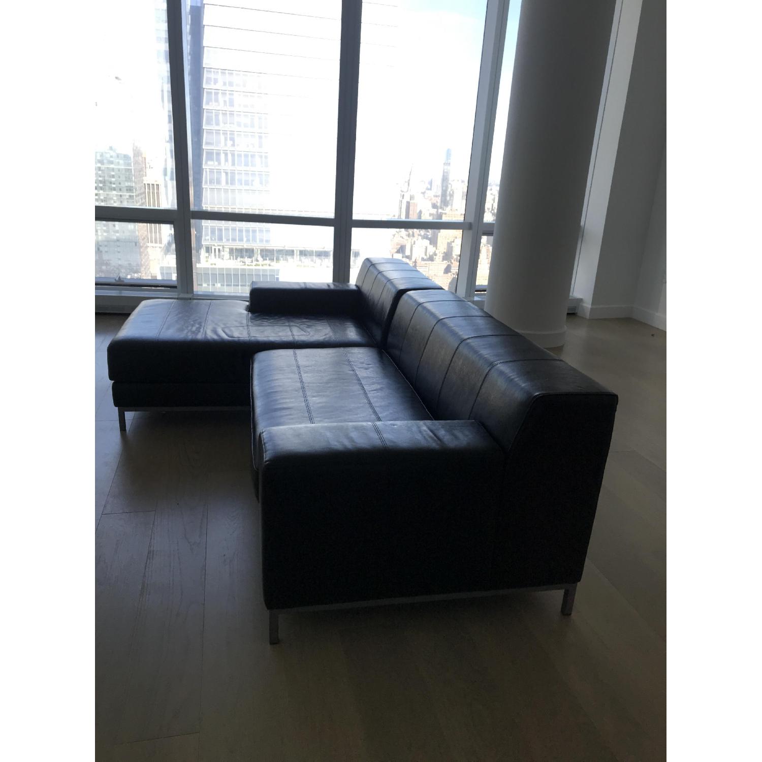 Ikea Black Leather Sectional Sofa - image-3
