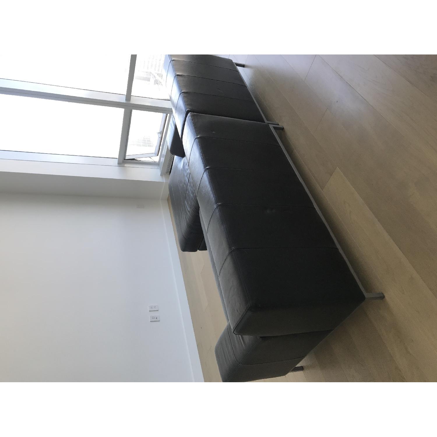 Ikea Black Leather Sectional Sofa AptDeco