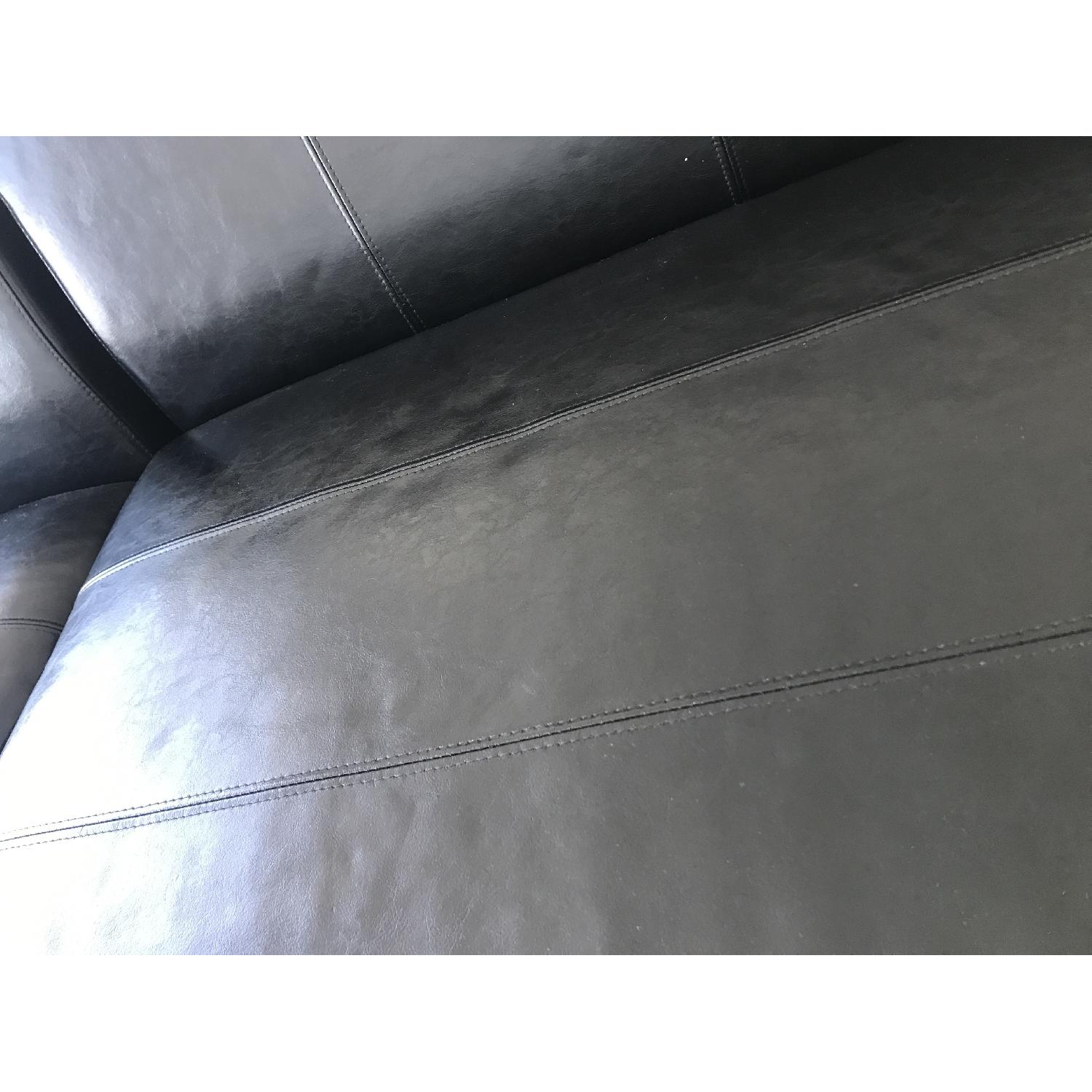 Ikea Black Leather Sectional Sofa - image-5
