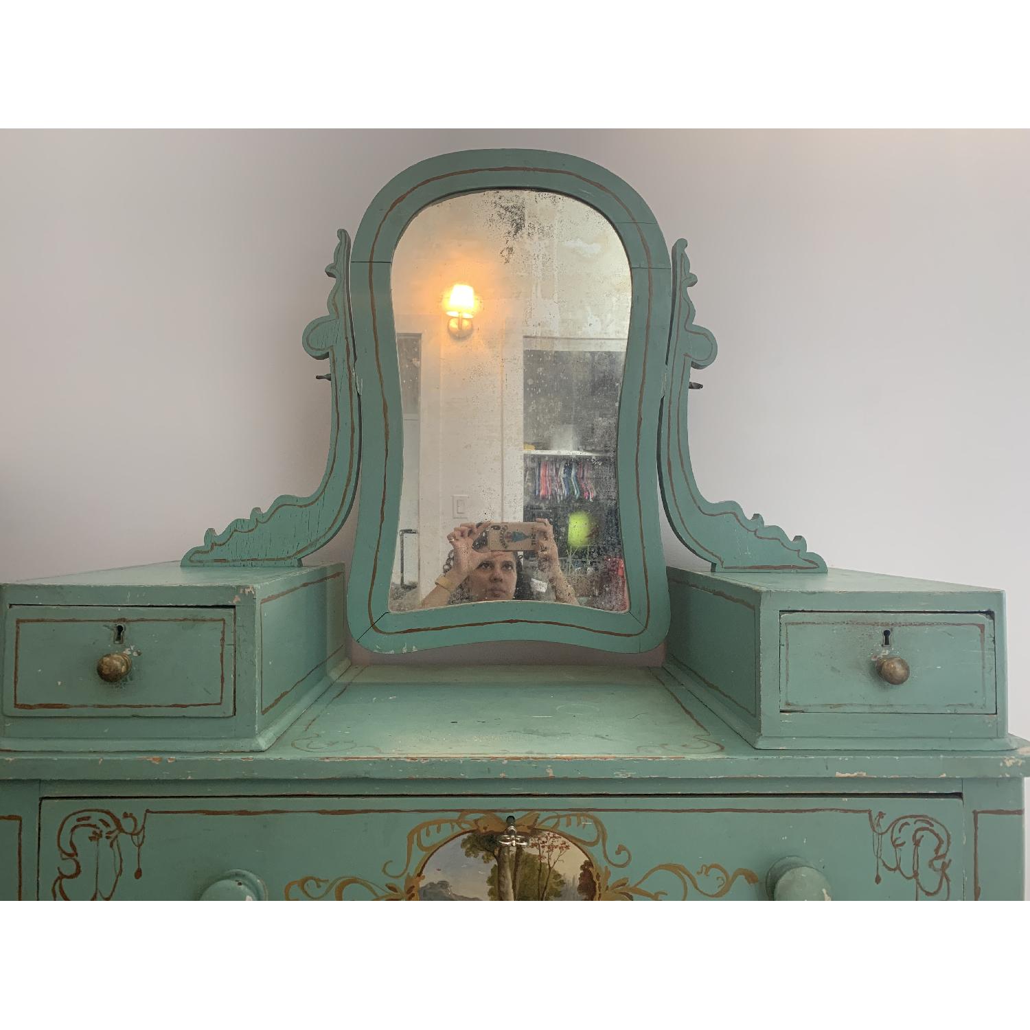 Antique 1920s Victorian Hand Painted Dresser/Vanity - image-3