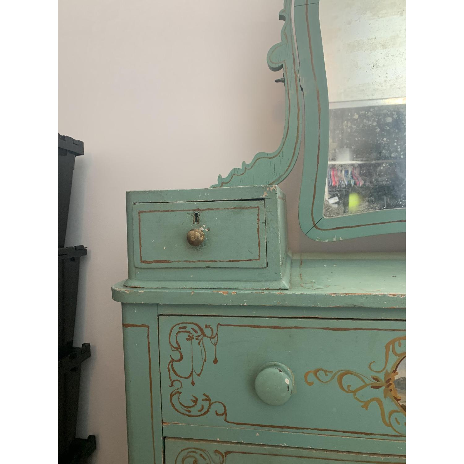 Antique 1920s Victorian Hand Painted Dresser/Vanity - image-6