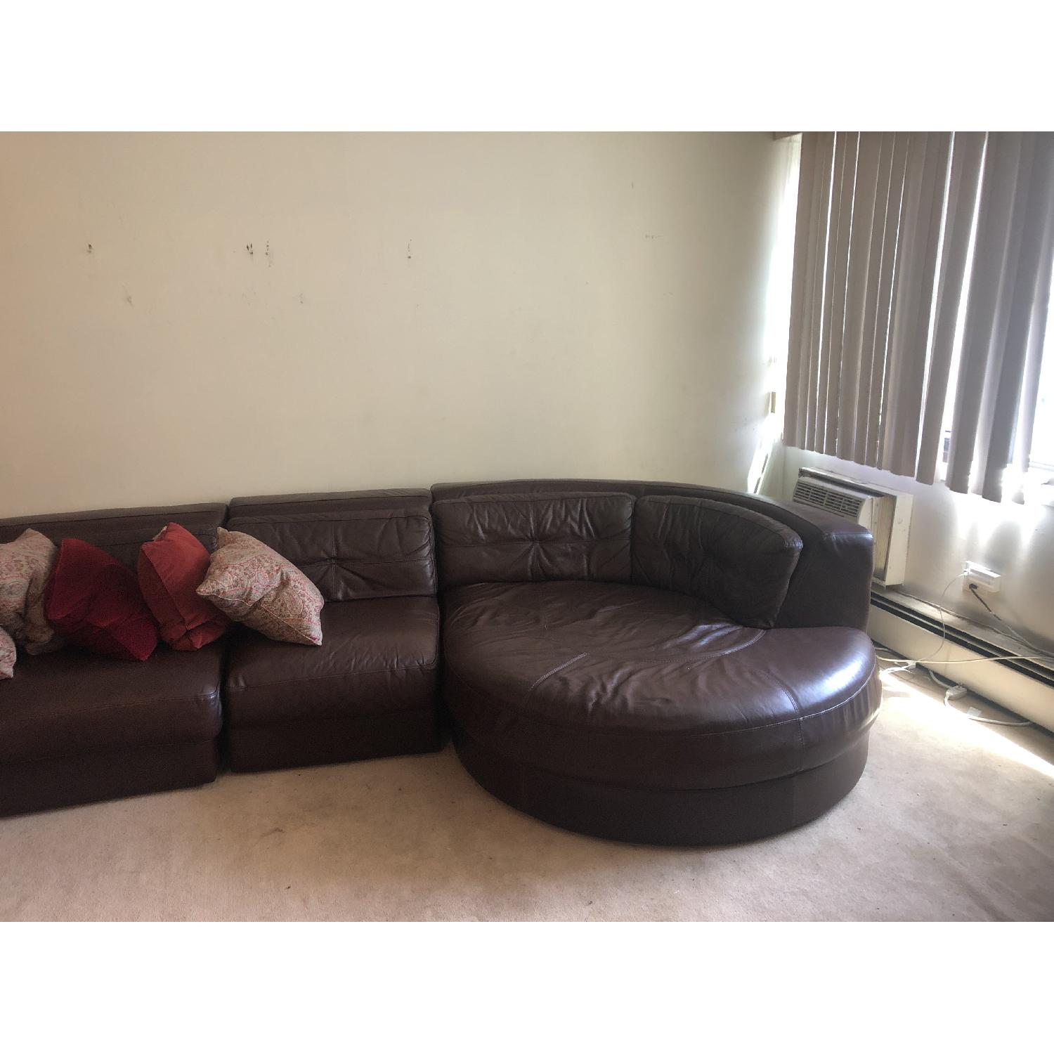 Raymour & Flanigan Austin 3 Piece Leather Sectional Sofa - image-2