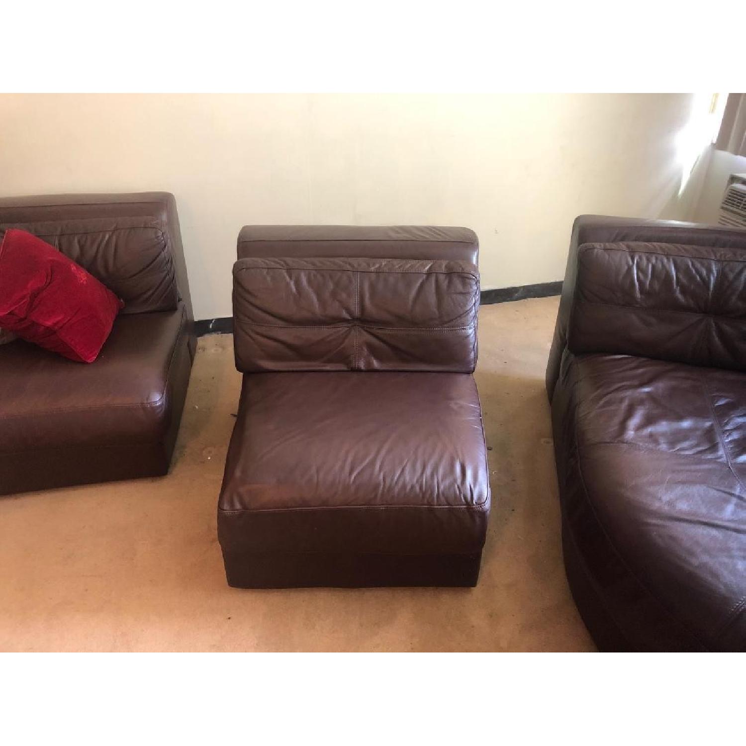 Raymour & Flanigan Austin 3 Piece Leather Sectional Sofa - image-7