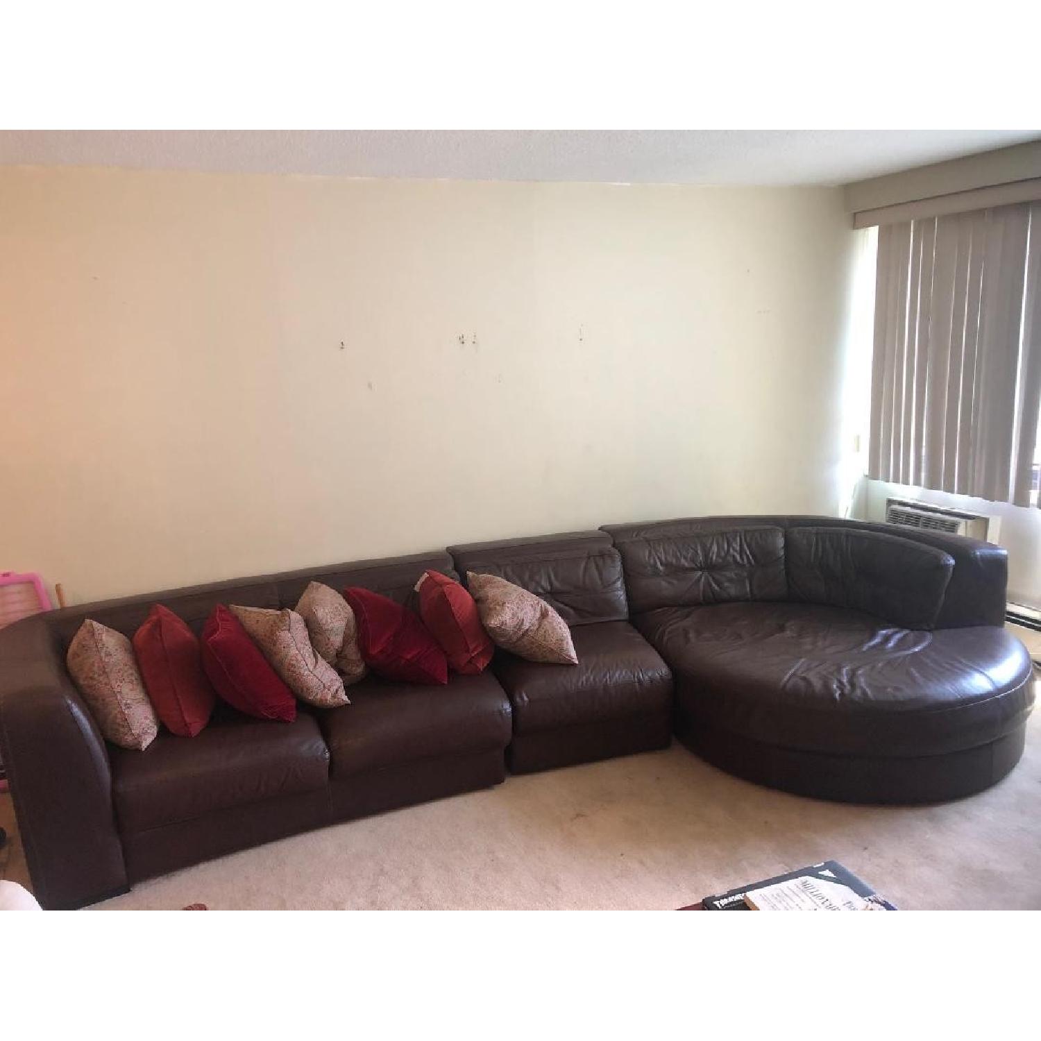 Raymour Flanigan Austin 3 Piece Leather Sectional Sofa Aptdeco