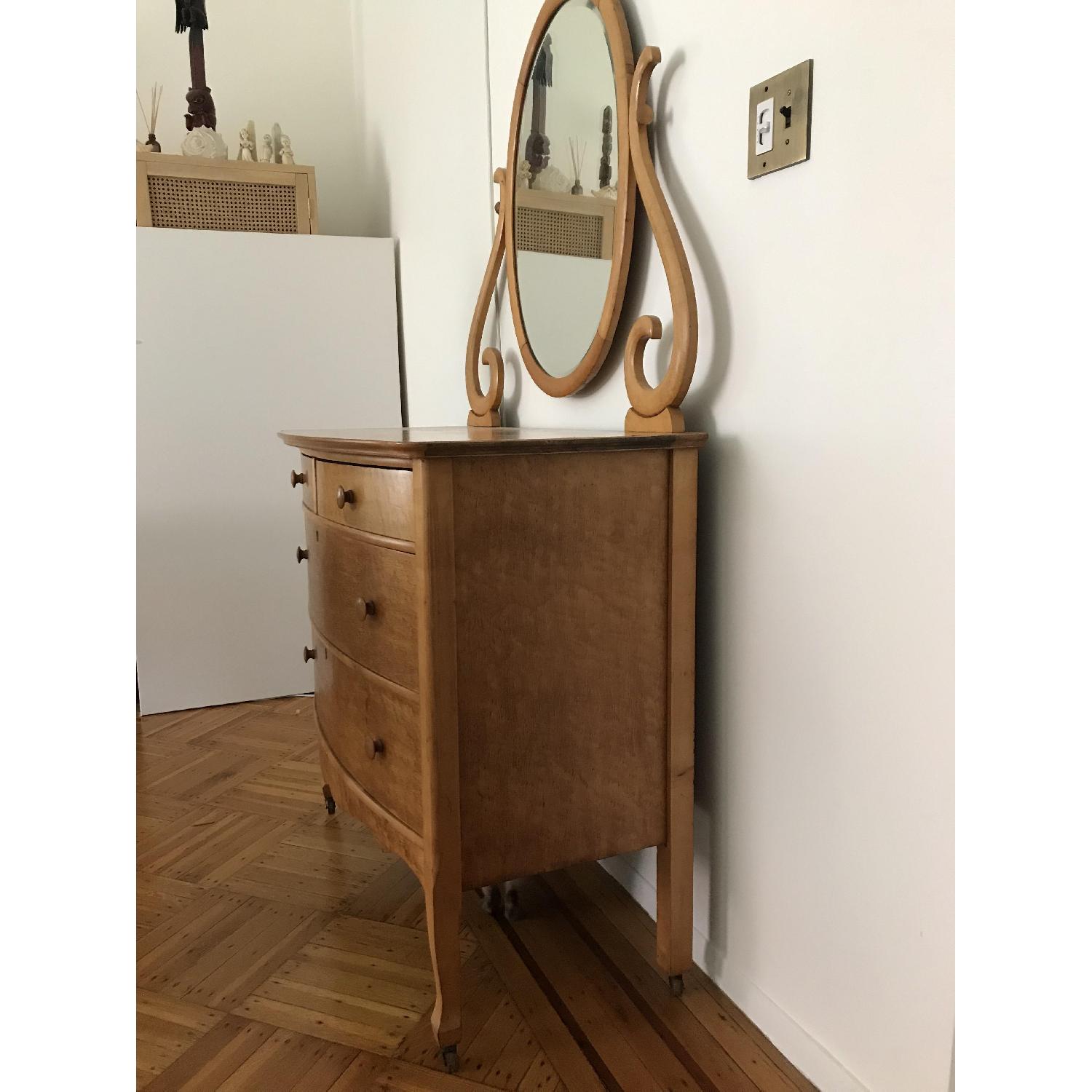 Edwardian Birdseye Maple Bow Front Dresser - image-3