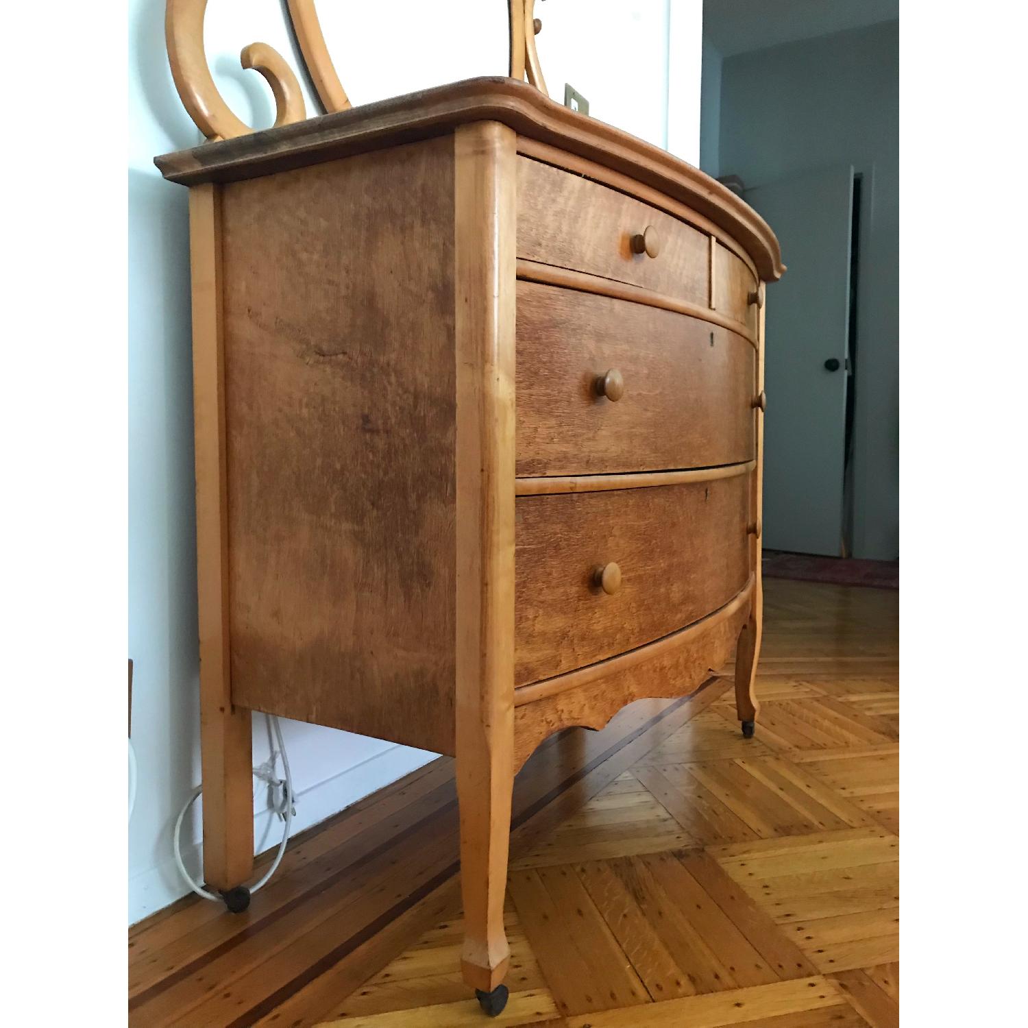 Edwardian Birdseye Maple Bow Front Dresser - image-10