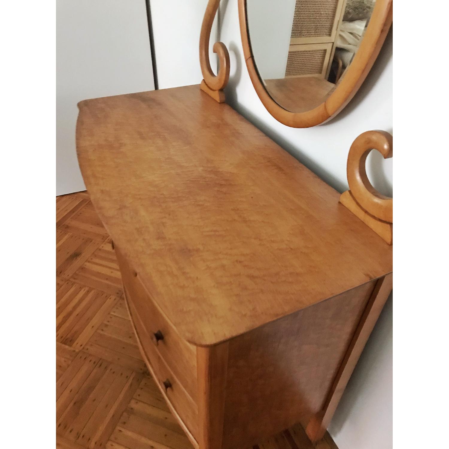 Edwardian Birdseye Maple Bow Front Dresser - image-11