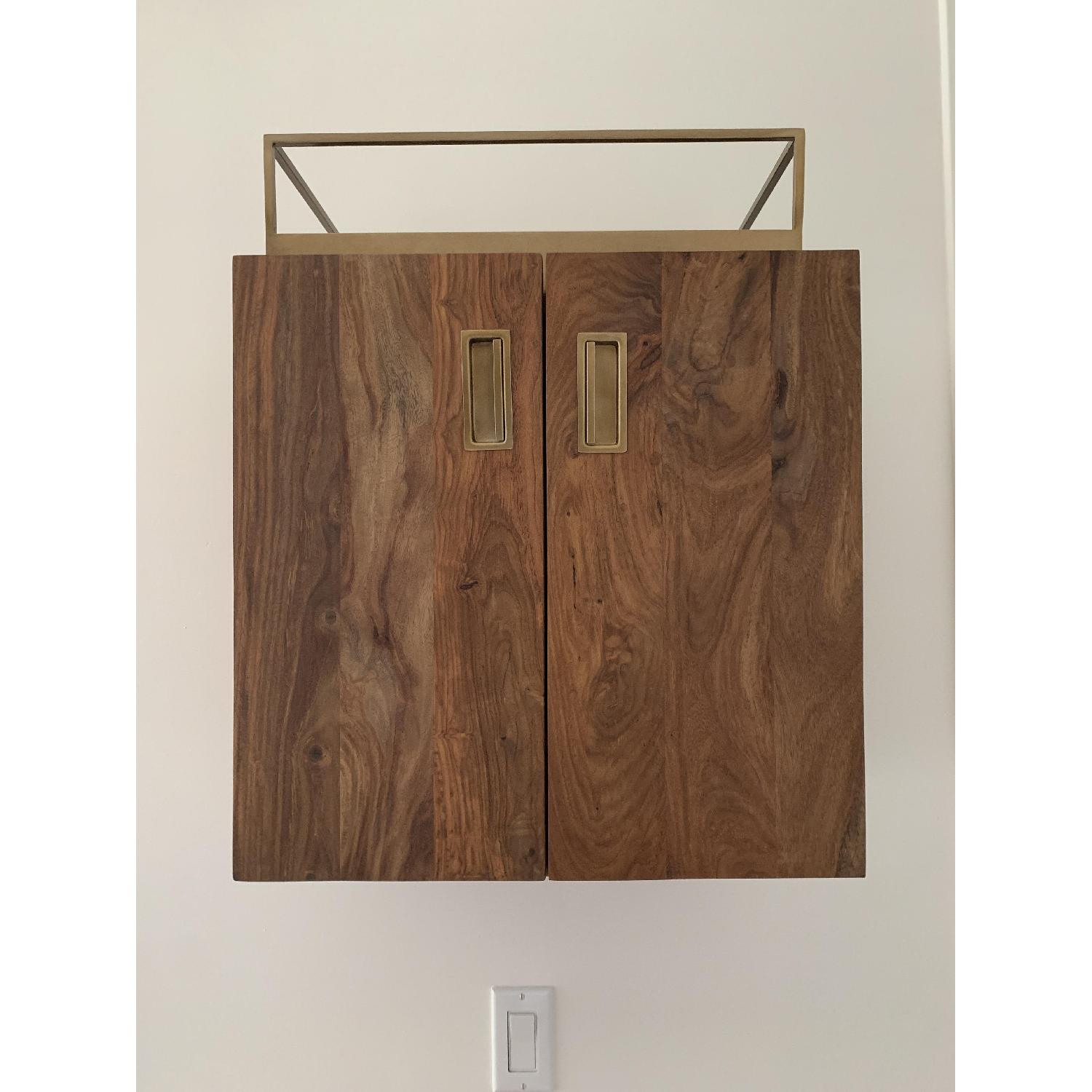 CB2 Solid Acacia Wood Wall Mounted Bar AptDeco