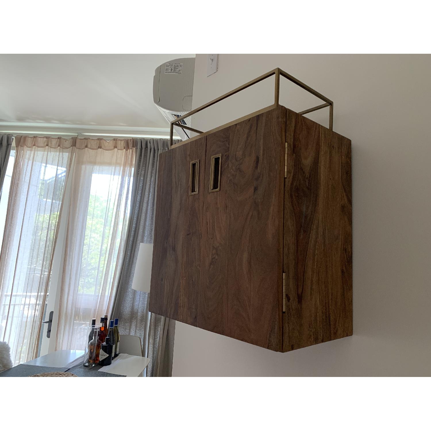 CB2 Solid Acacia Wood Wall Mounted Bar AptDeco