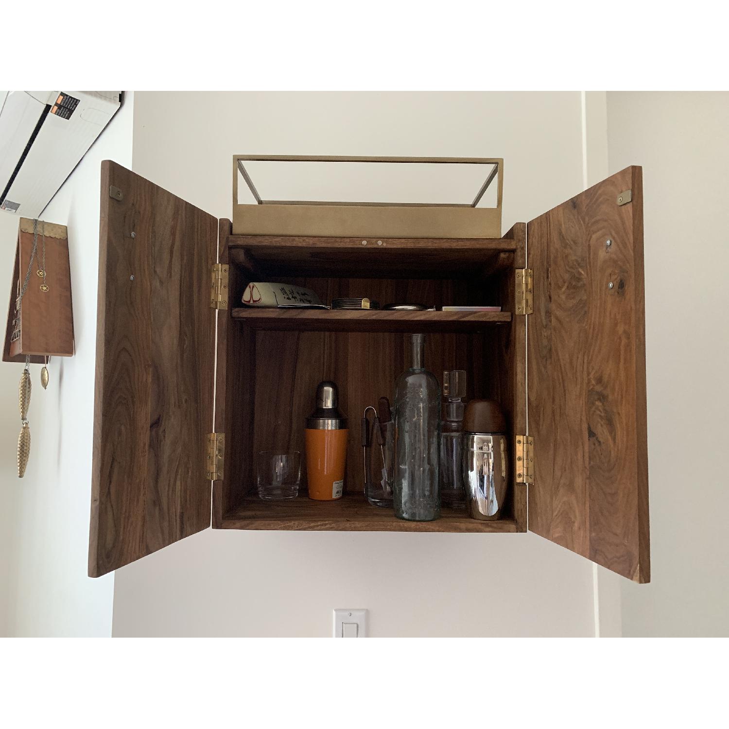 CB2 Solid Acacia Wood Wall Mounted Bar AptDeco