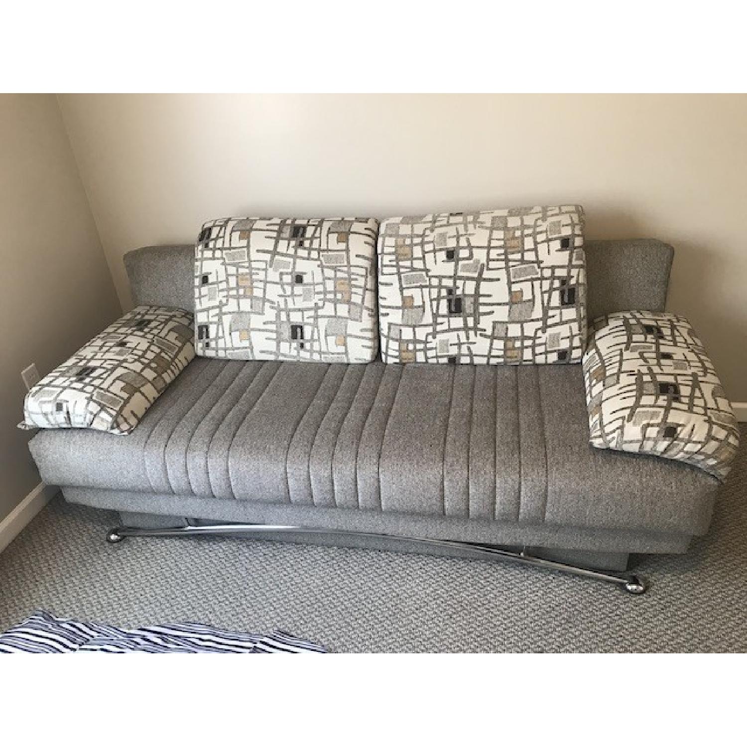 Twin Size Convertible Sleeper Sofa w/ Storage - image-1