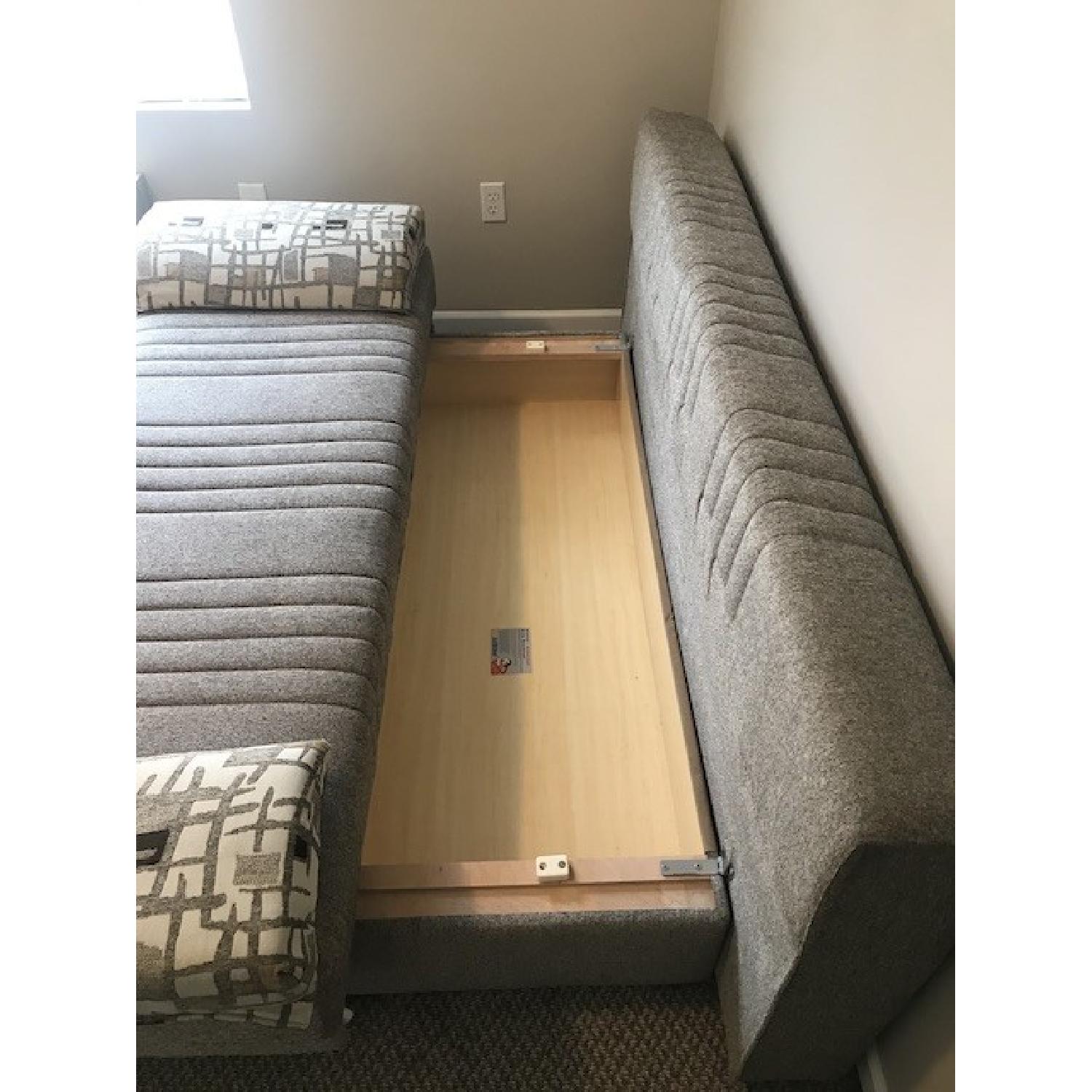 Twin Size Convertible Sleeper Sofa w/ Storage - image-3