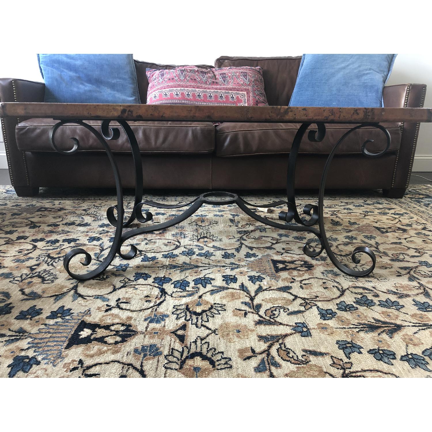 Arhaus Copper & Iron Rectangular Coffee Table - image-4